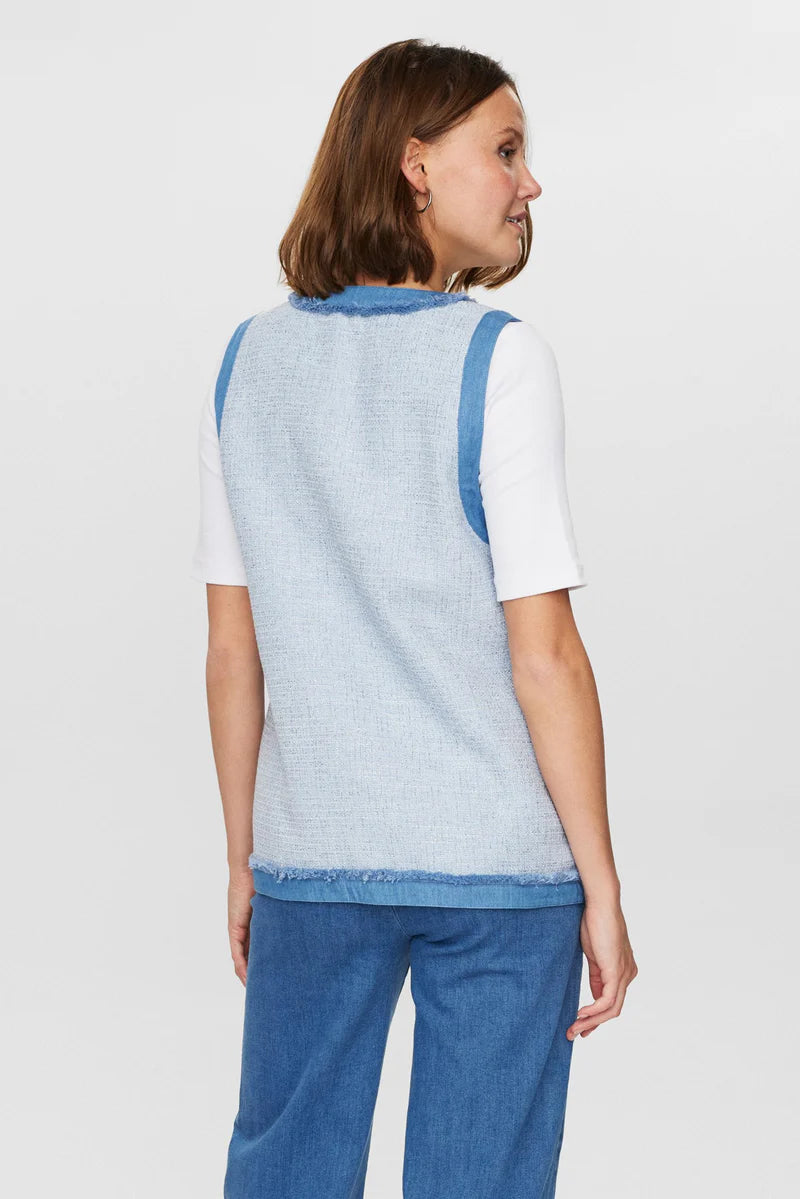 Nümph Vest - NuJanet Vest i Medium Blue Denim