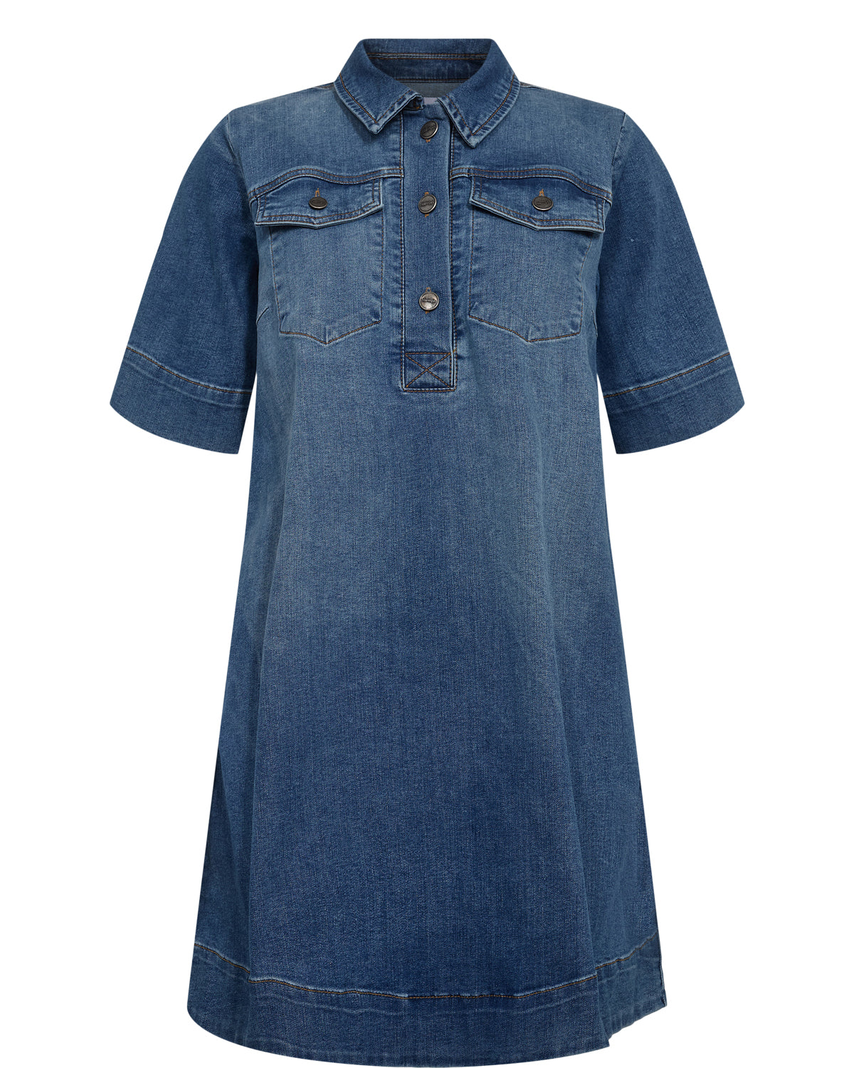 Nümph Kjole - NuParis Denim Kjole i Light Blue Denim