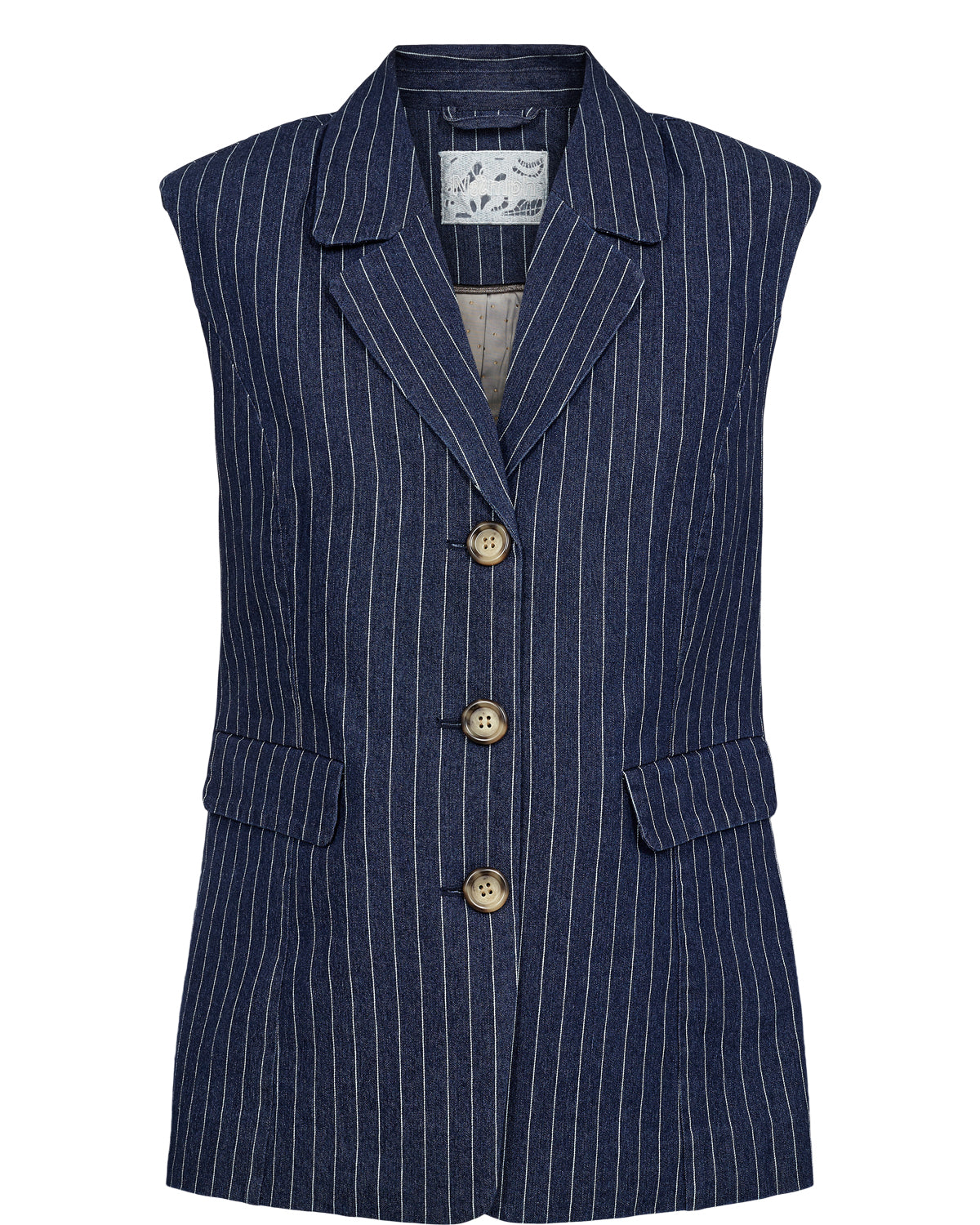 Nümph Vest - NuVibeke Vest i Medium Blue Denim