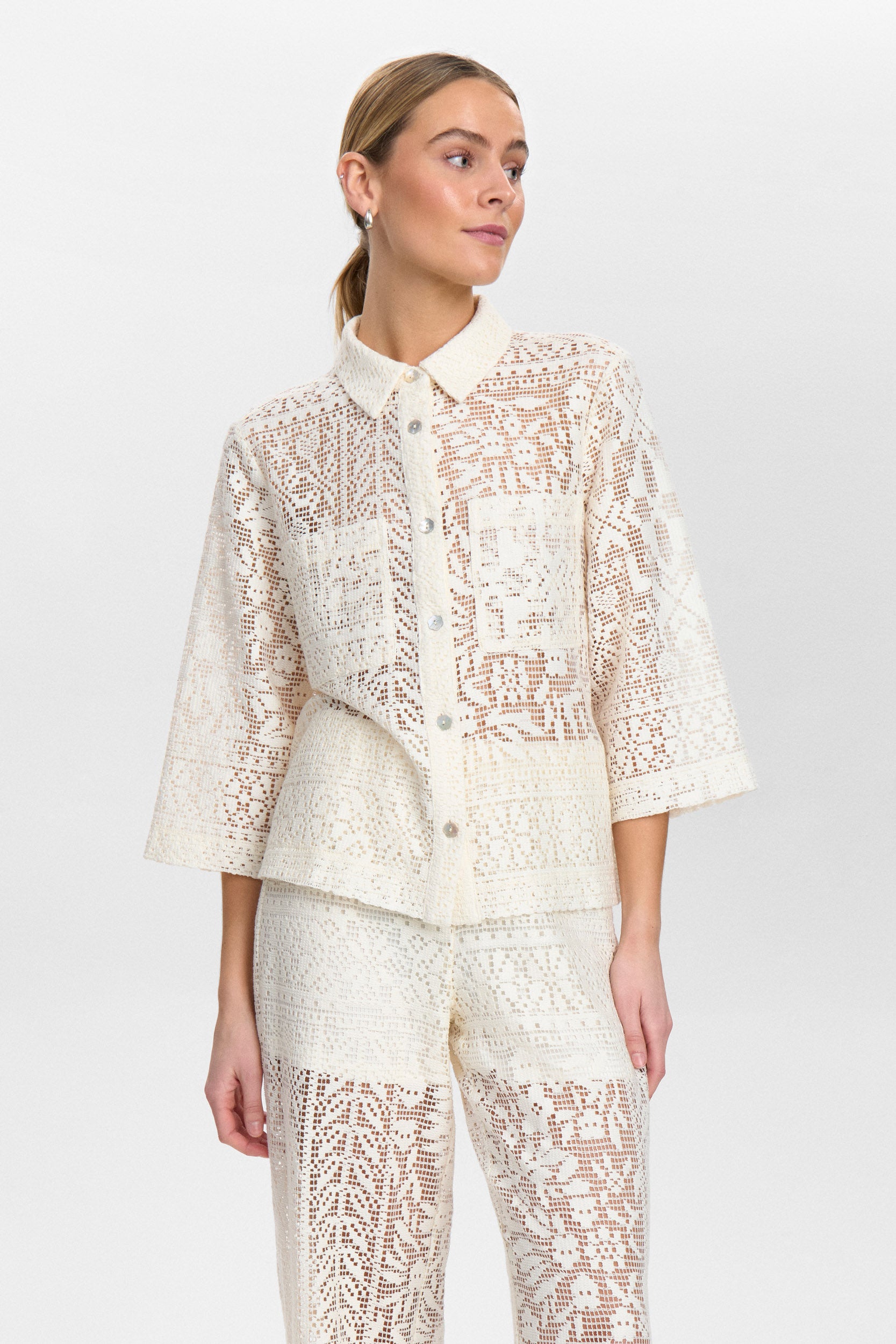 Nümph Bluse - NuWicki Bluse i Cloud Dancer