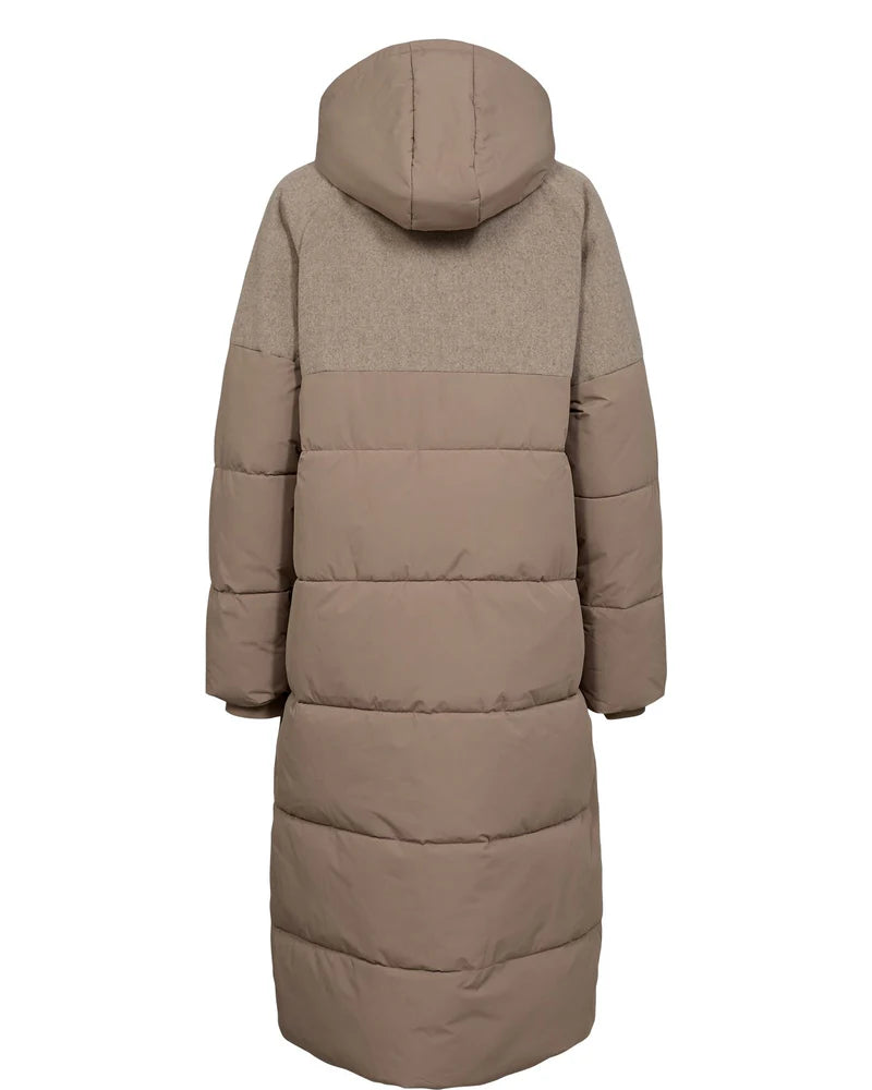 Nümph Jakke - NuWillow Lang Jakke i Taupe Grey