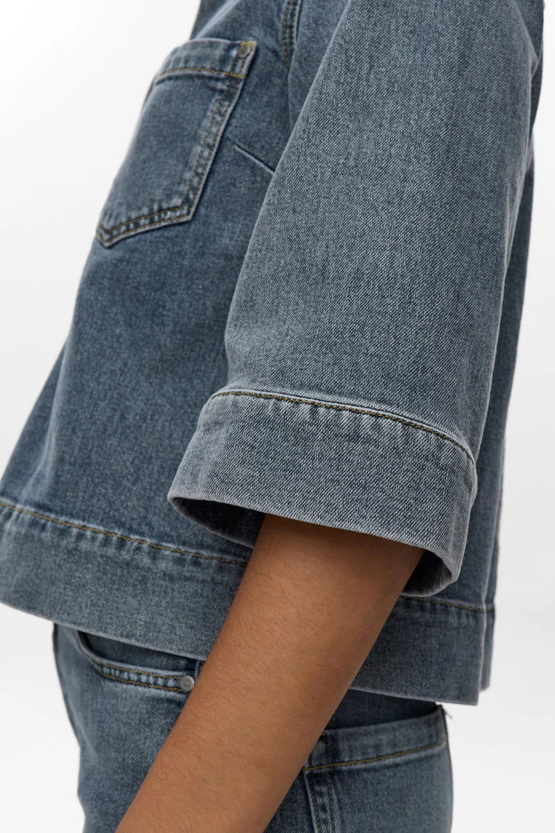 Nümph Bluse - NuToronto Denim Bluse i Blue Washed Denim