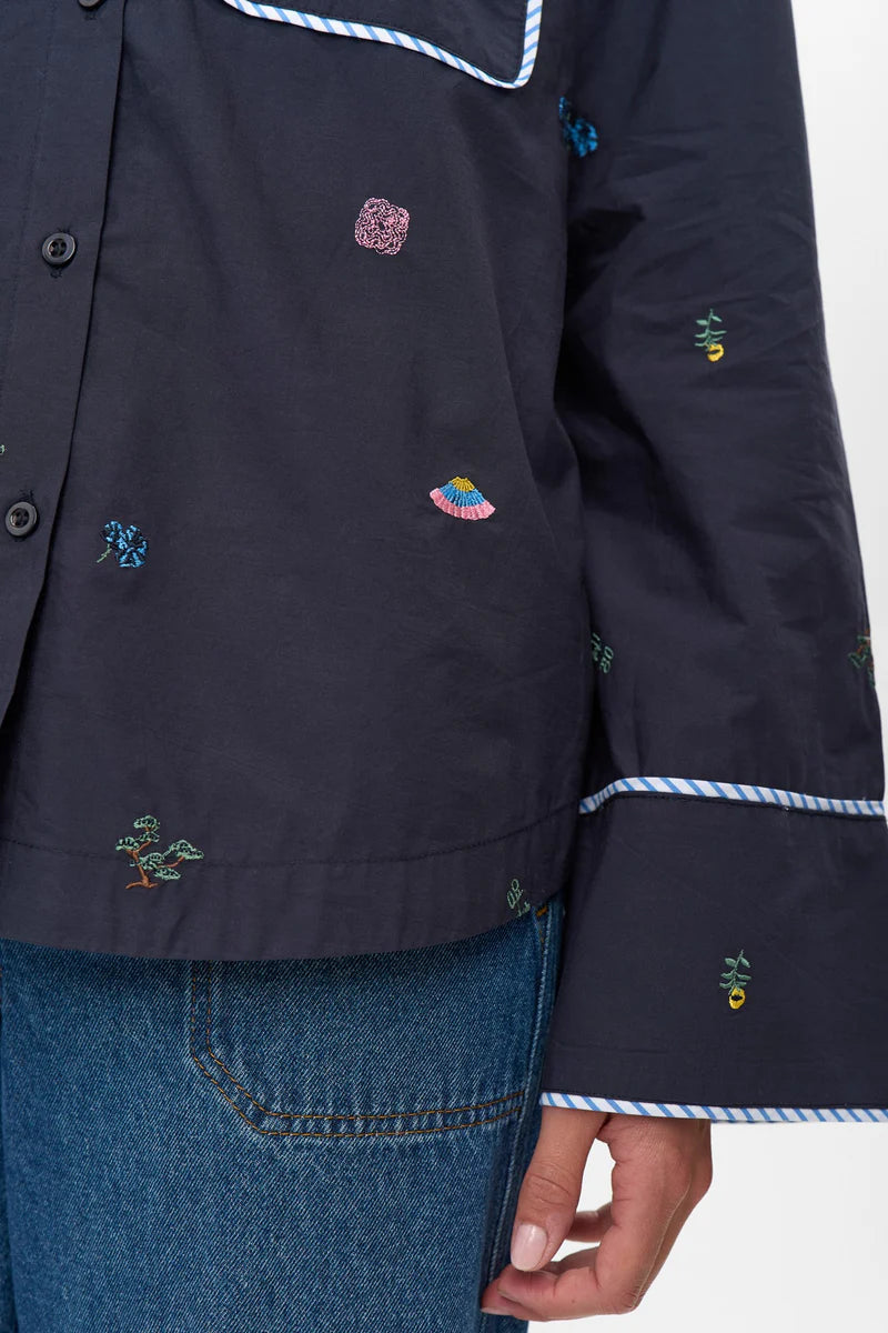 Nümph Skjorte - NuChiro Boxy Skjorte i Dark Sapphire