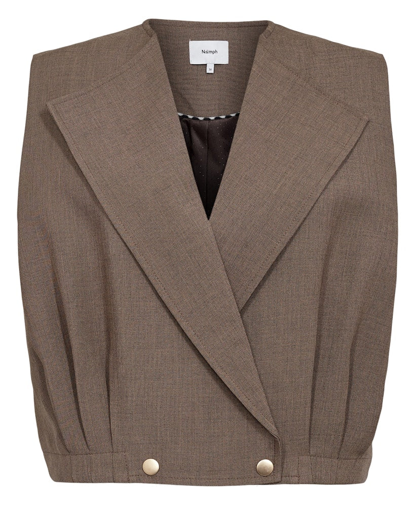 Nümph Vest - NuShelly Vest i Brown Lentil Melange