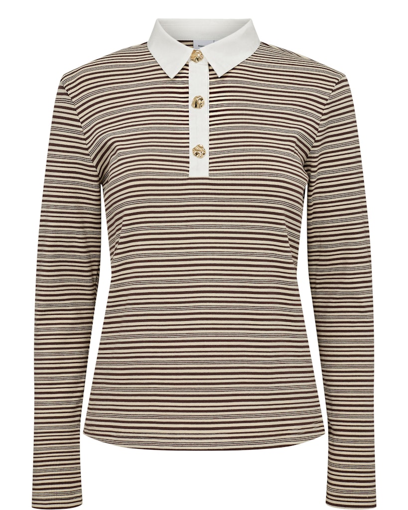 Nümph Polo - NuSemma LS Polo i Black Coffee