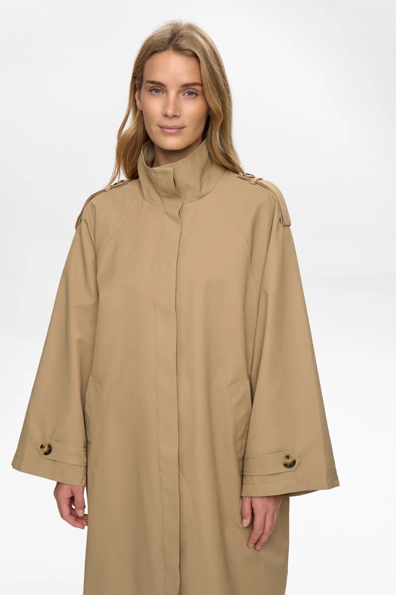 Nümph Jakke - NuFlorian Lang Jakke i Sesame