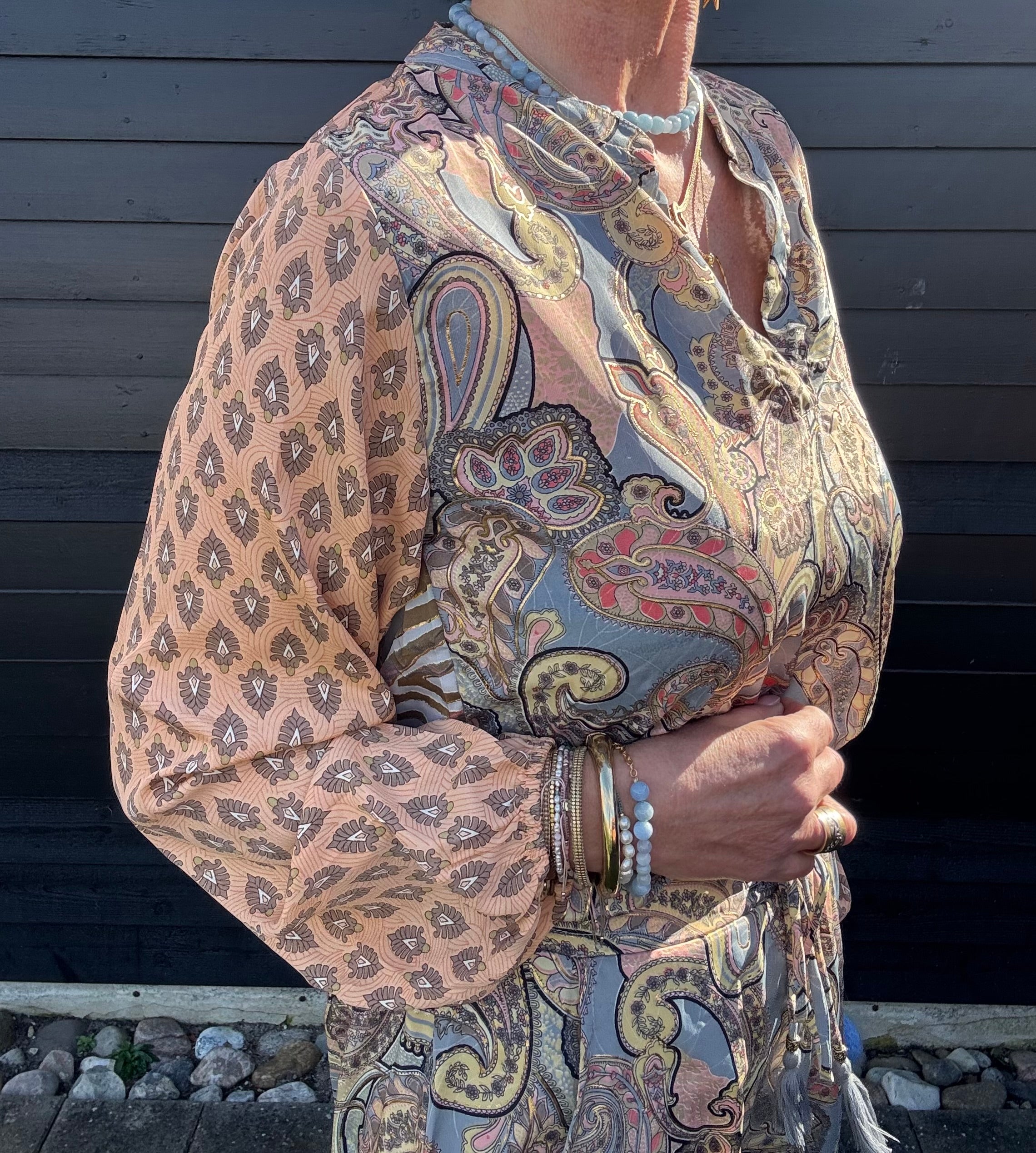 Black Colour Bluse - BcLuna Bluse i Paradise Sky Mix