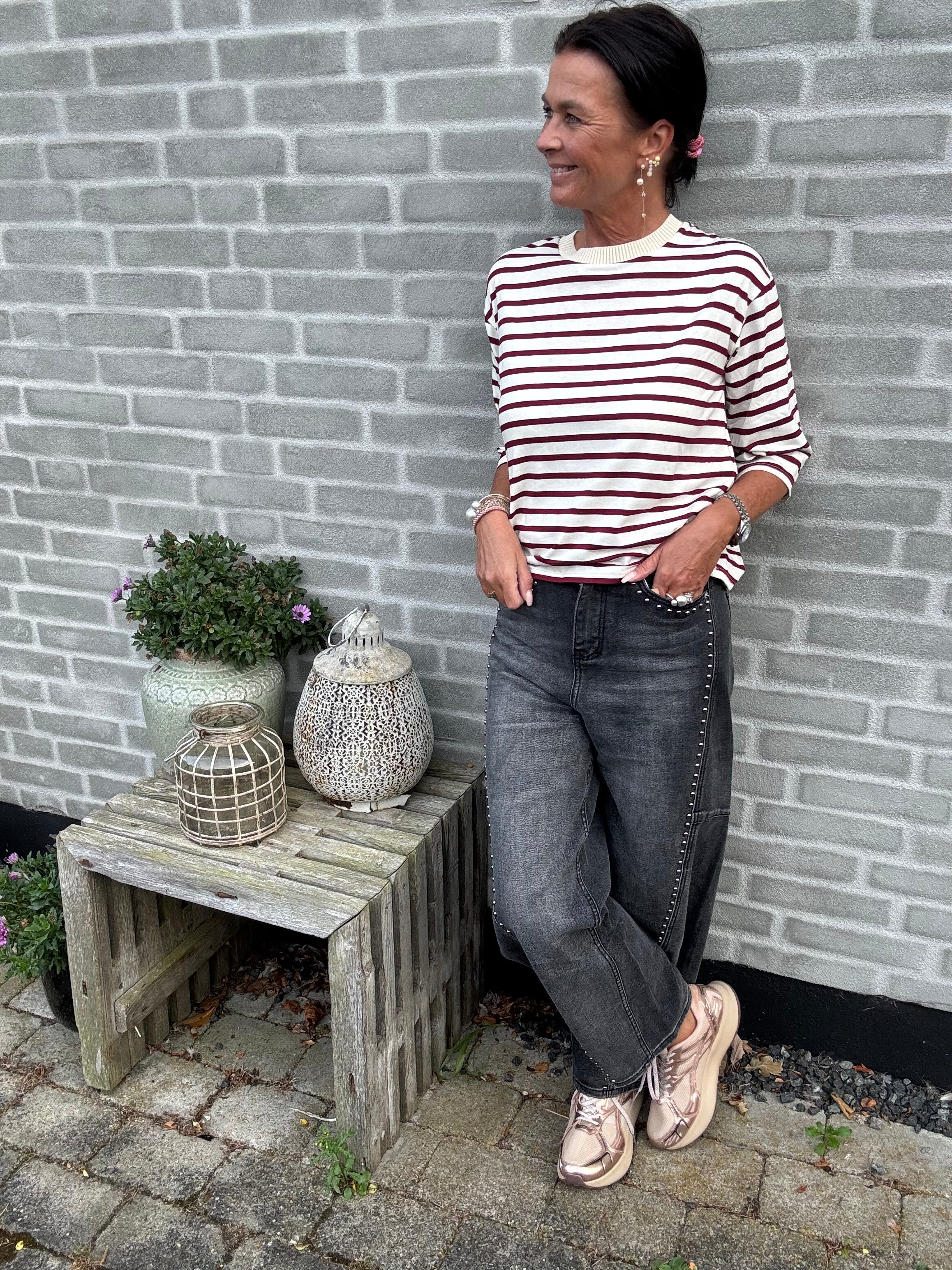 MARTA du château Bluse - MdcBrooklyn Bluse i Beige Bordeaux Strib