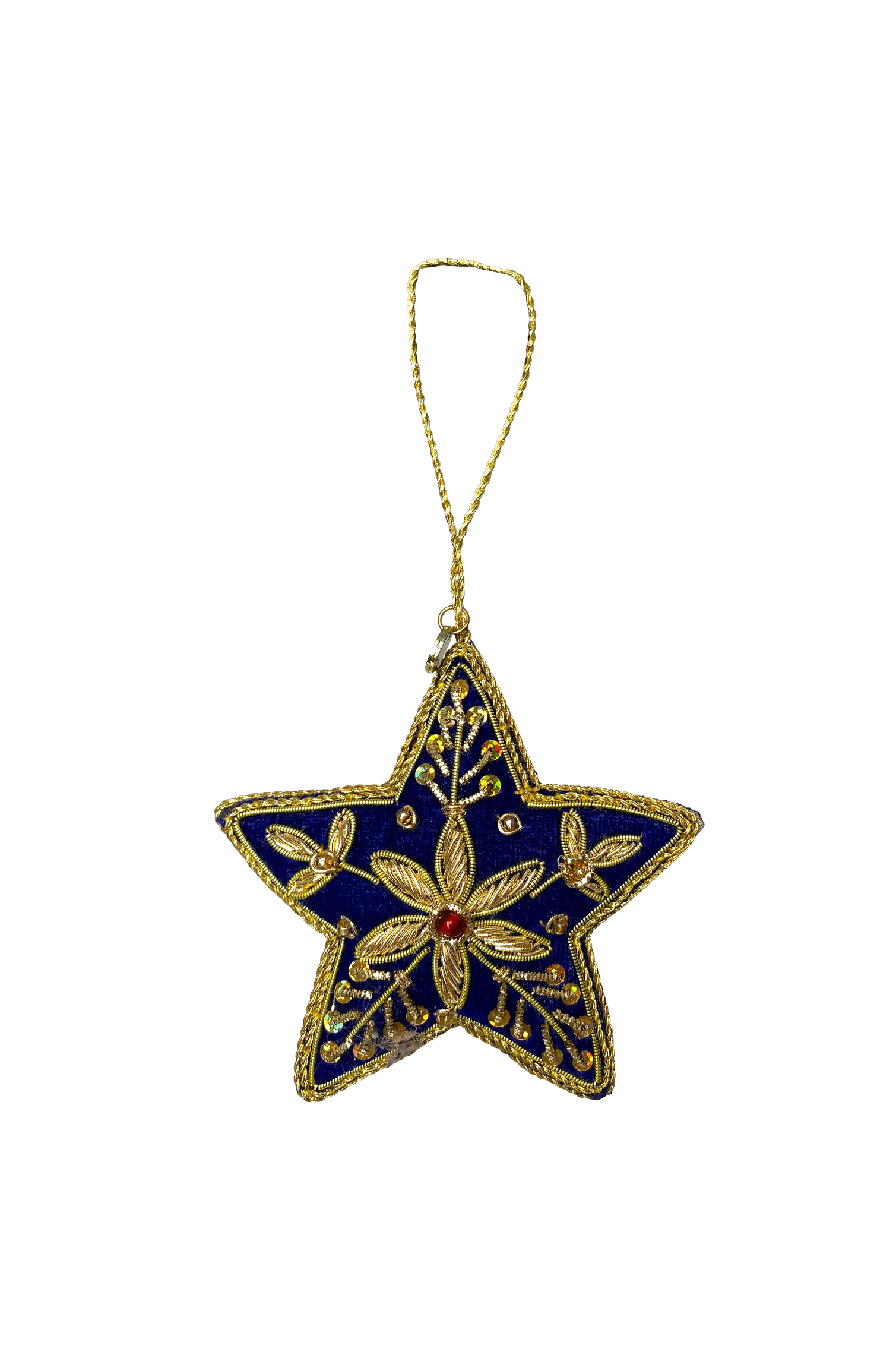 Black Colour - BcVelvet Star Christmas Ornament i Blå