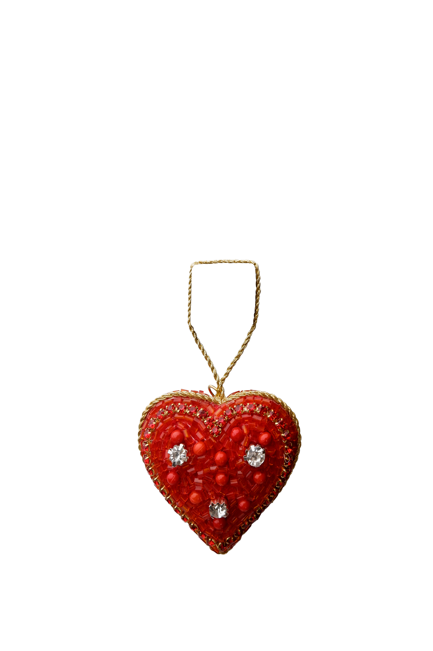 Black Colour Julepynt - BcMini Heart Christmas Ornament i Rød