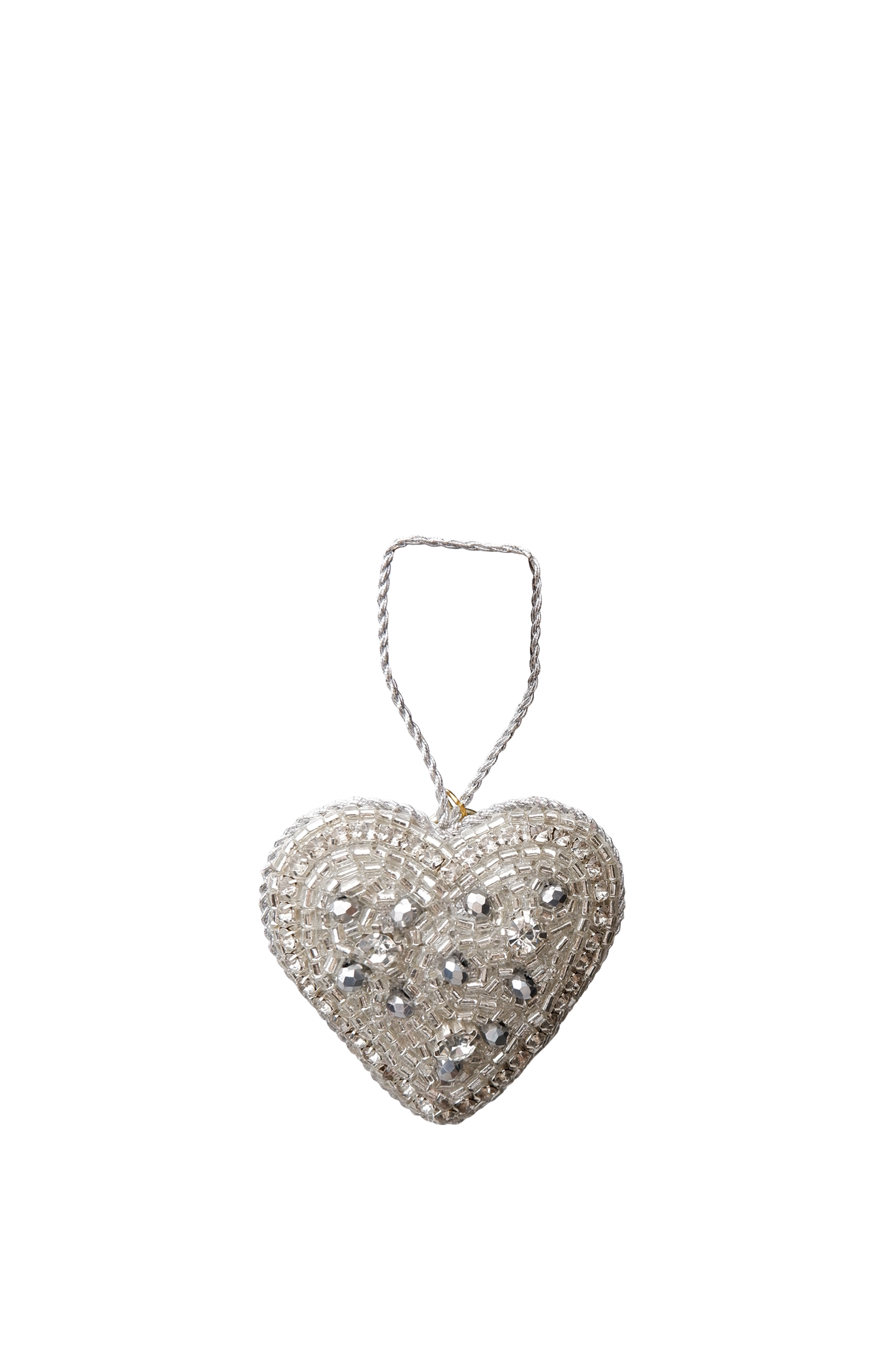 Black Colour Julepynt - BcMini Heart Christmas Ornament i Sølv