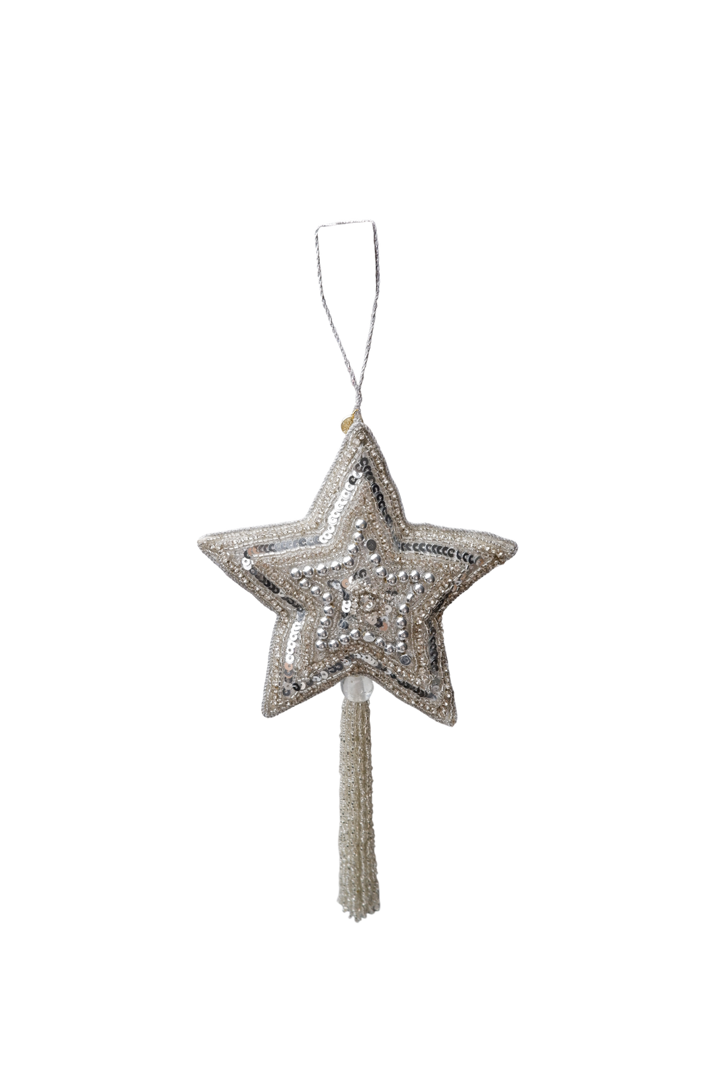 Black Colour Julepynt - BcXL Tassel Star Christmas Ornament i Sølv