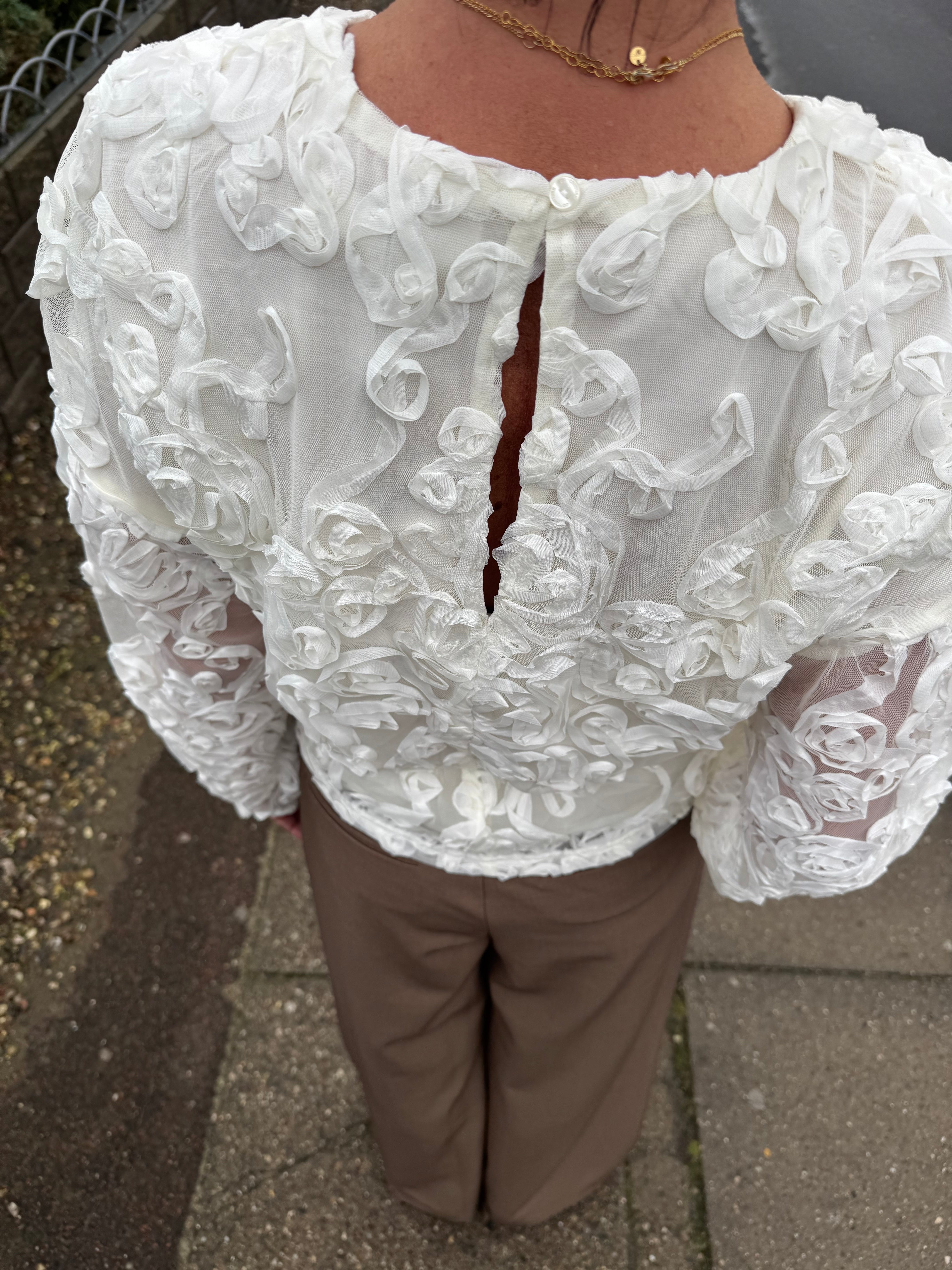 Co´Couture Bluse - TessyCC Flower Bluse i Off White