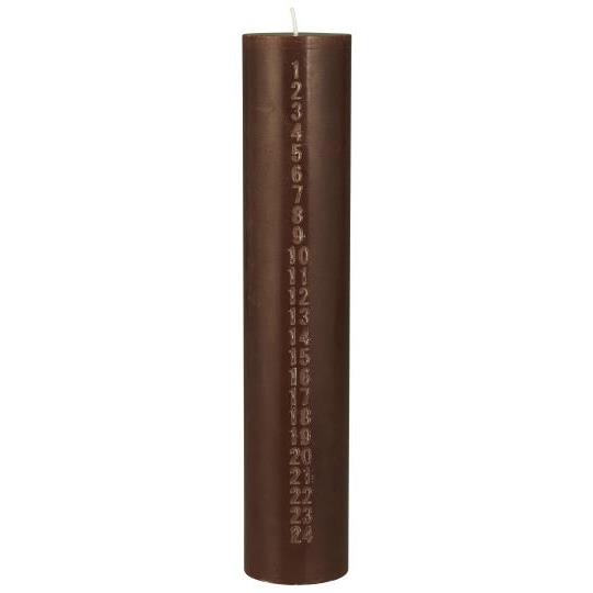 IB Laursen Stearinlys - Kalenderlys Med Præget 1-24 Tal, Hazelnut