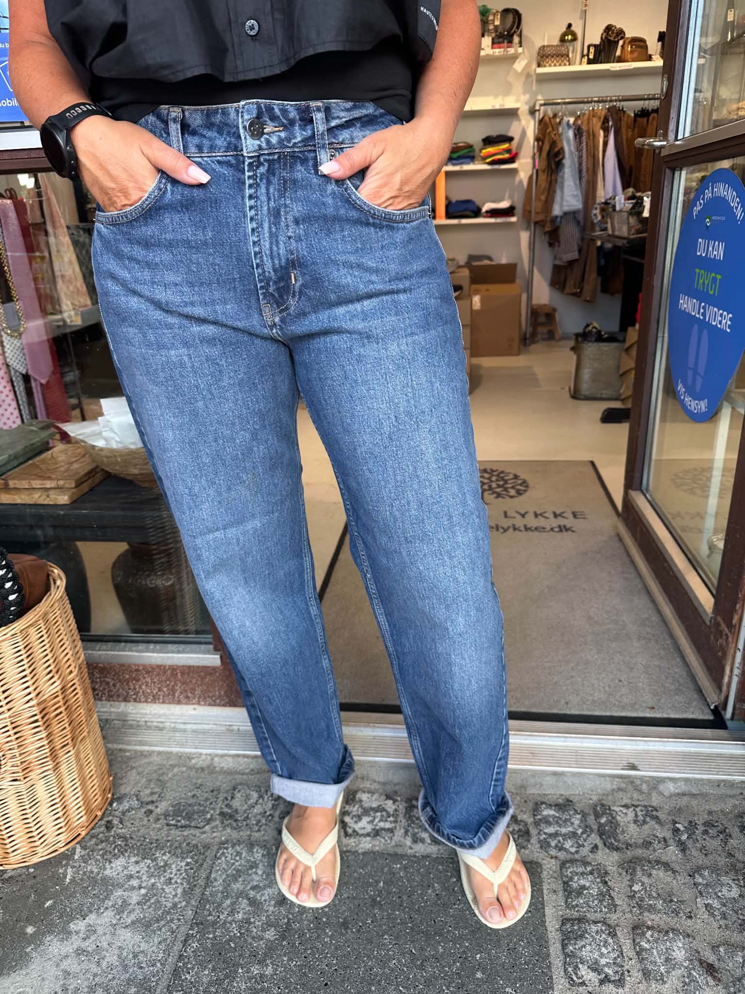Co´Couture Jeans - FemmeCC Hip Jeans i Denim Blue