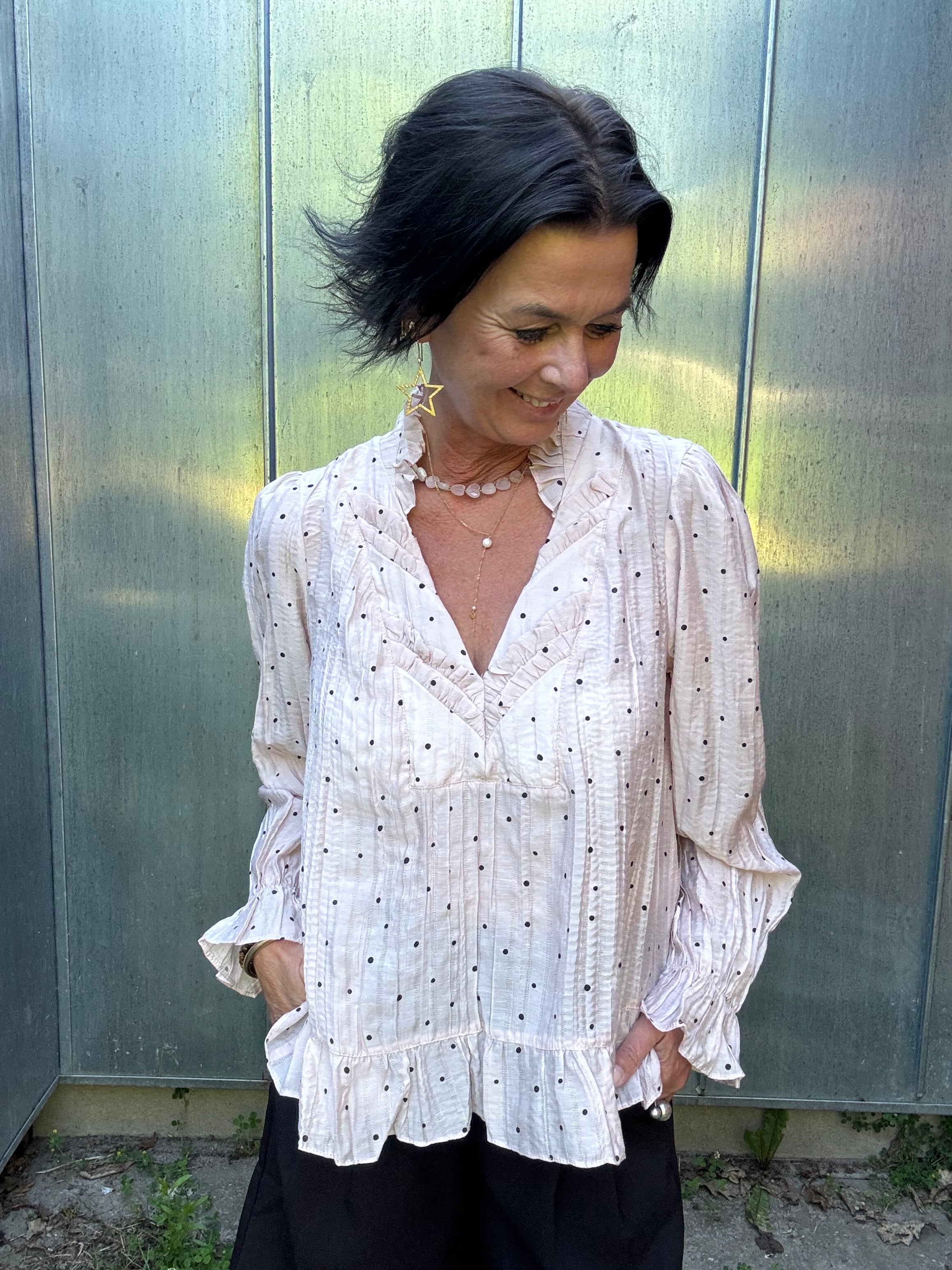 Gossia Bluse - NazliGO Lullo Bluse i Rose Black Dots