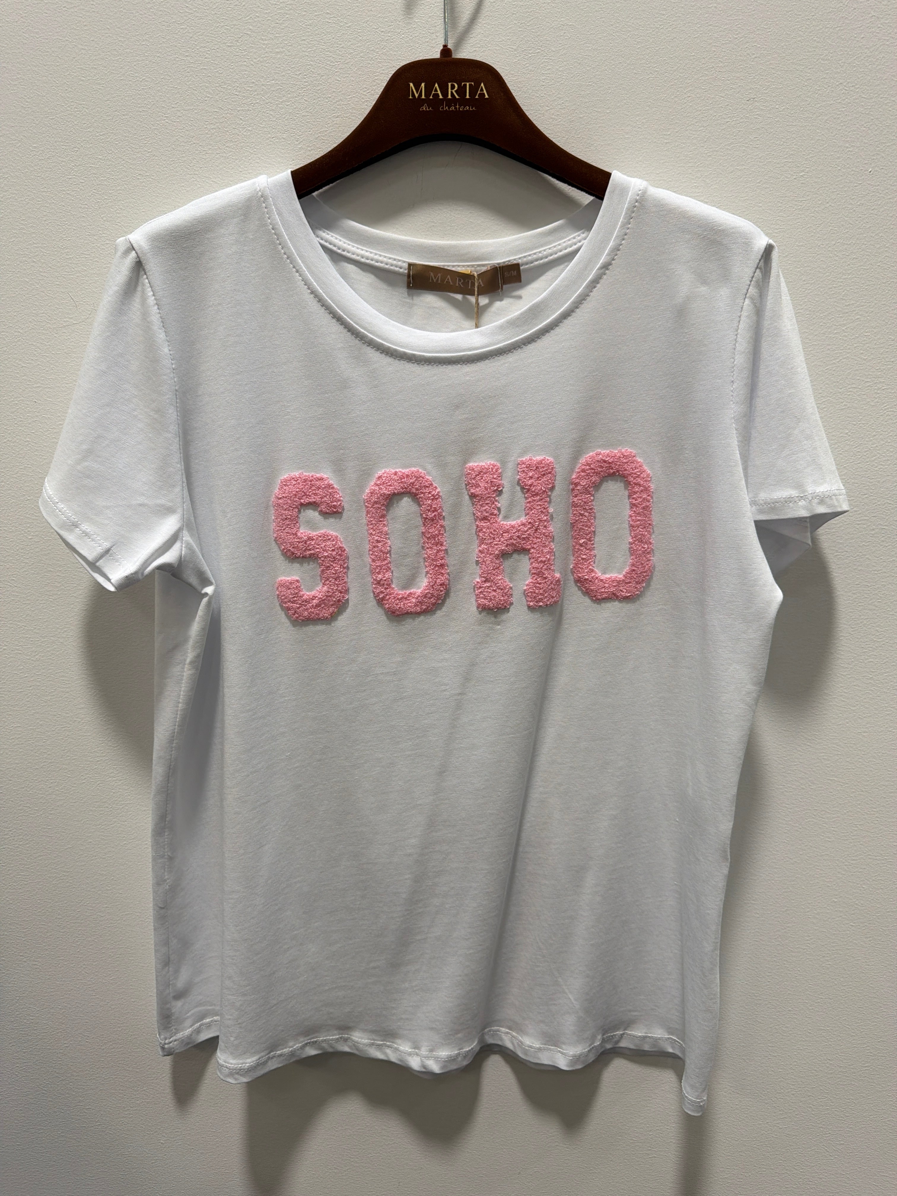 MARTA du château T-shirt - 84275 MdcHerdis T-shirt i White Baby Lyserød