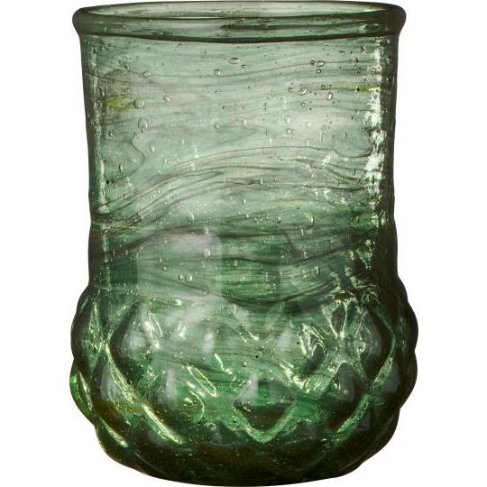 IB Laursen Lysestage - Lysestage Til Fyrfadslys i Grøn Med Diamantformet Mønster