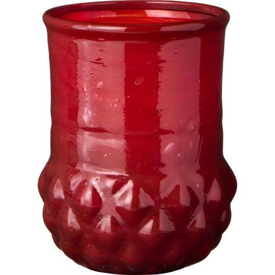 IB Laursen Lysestage - Lysestage Til Fyrfadslys i Rød Med Diamantformet Mønster