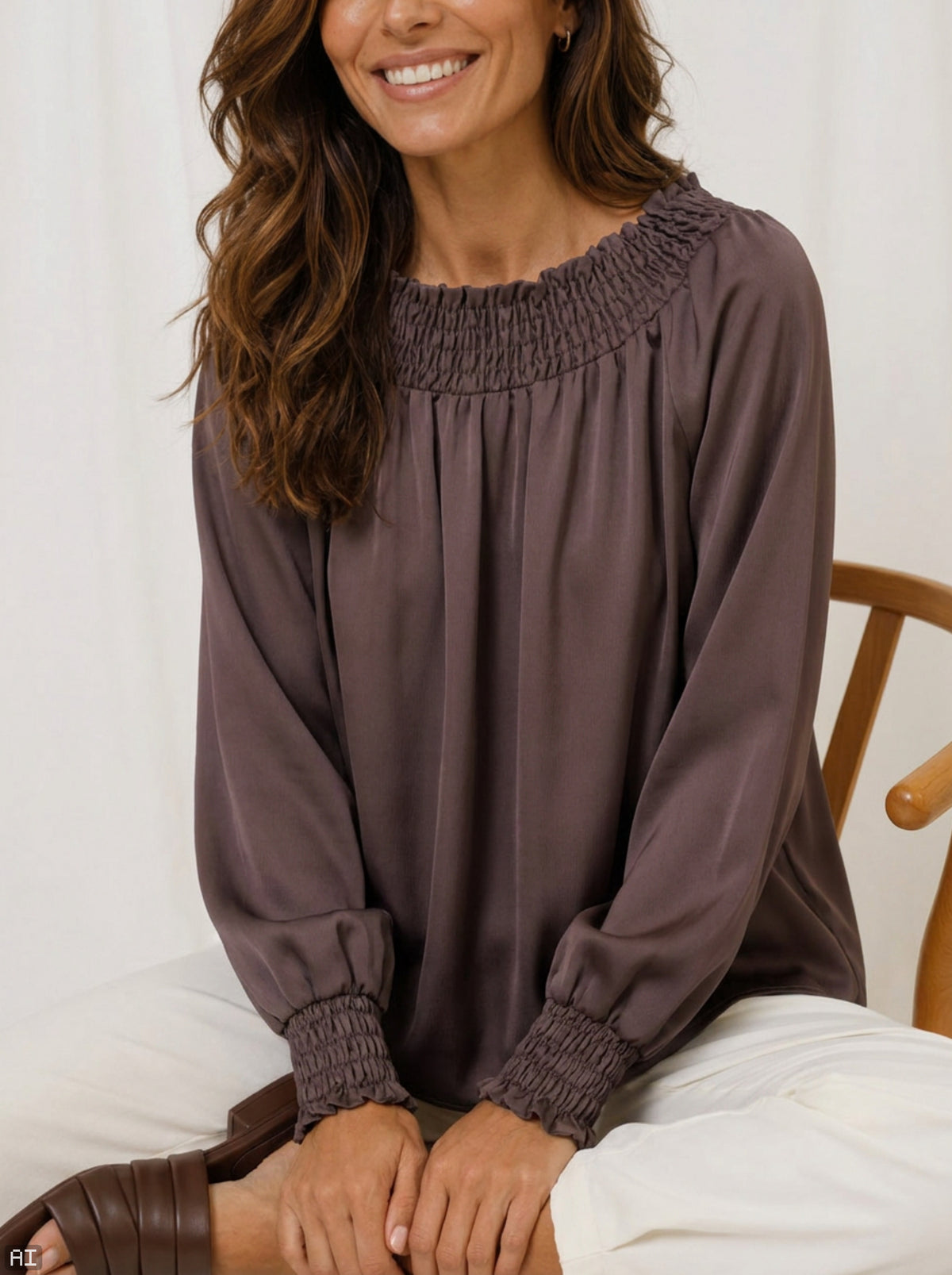 MARTA du château Bluse - 8943P MdcVerona Bluse i Coffee