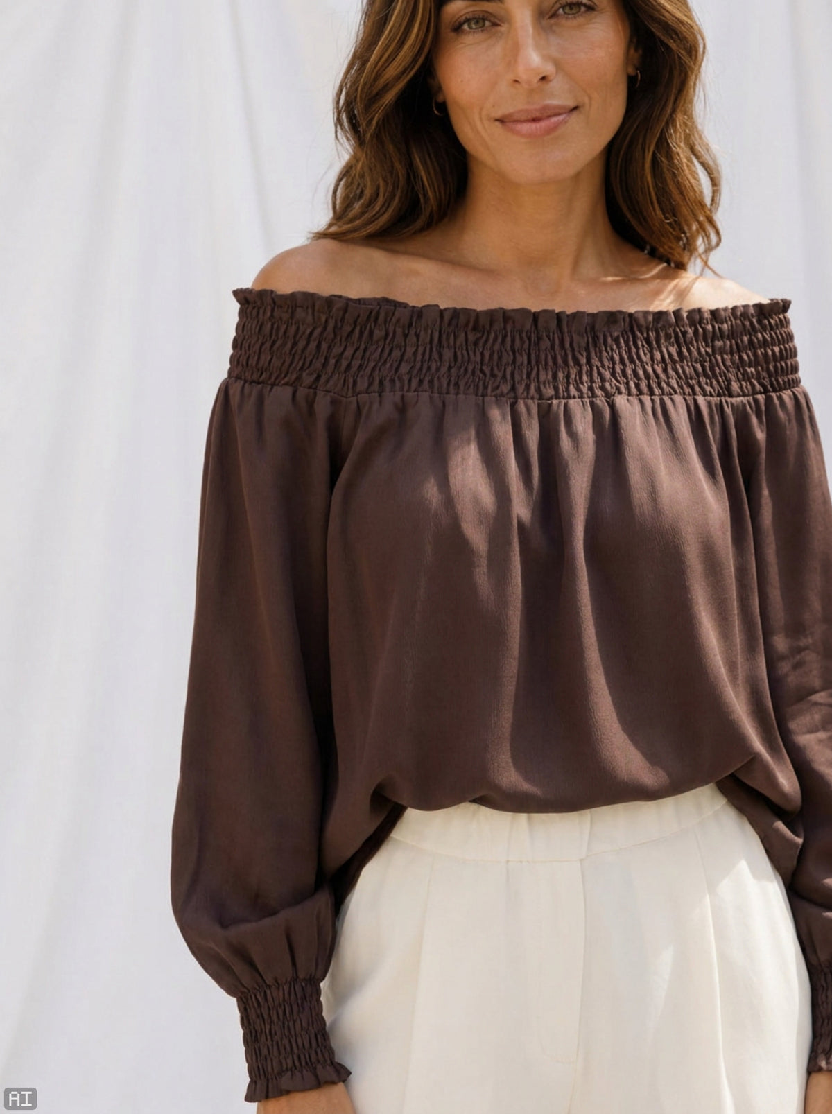 MARTA du château Bluse - 8943P MdcVerona Bluse i Coffee