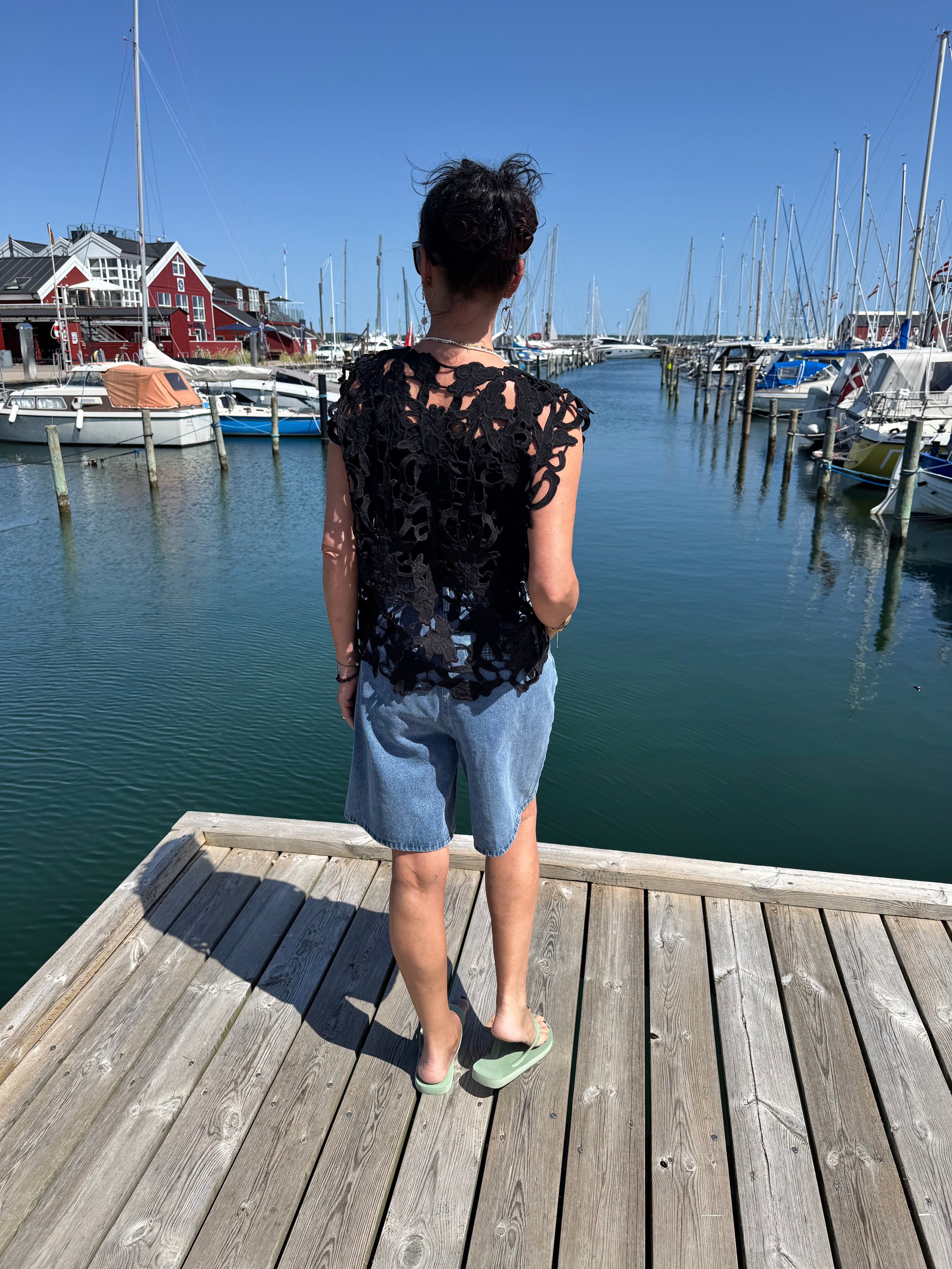 Tim & Simonsen Top - Gudrun Lace Top i Sort