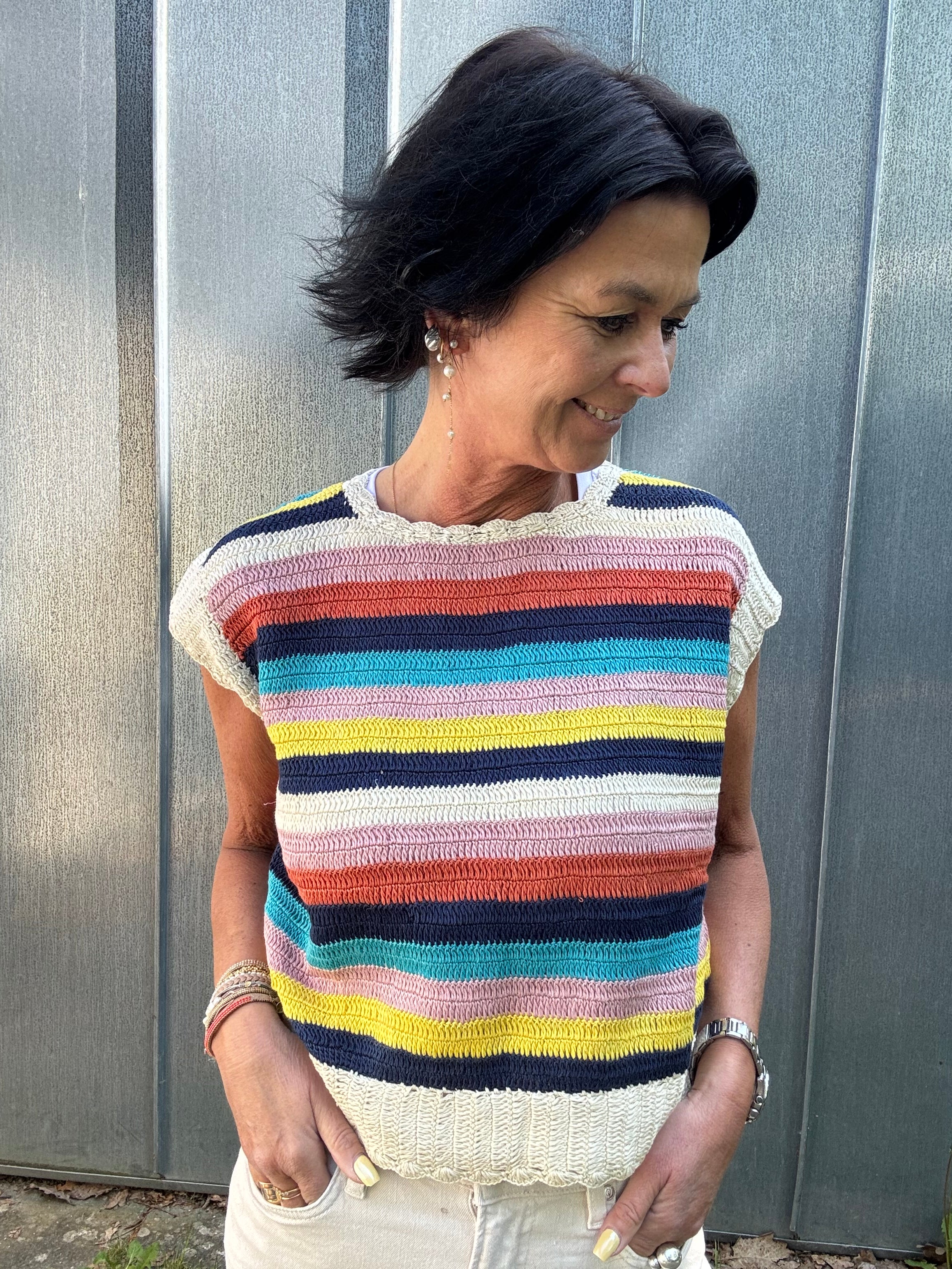 Lollys Laundry Vest - ChicagoLl Vest i Multi Strib