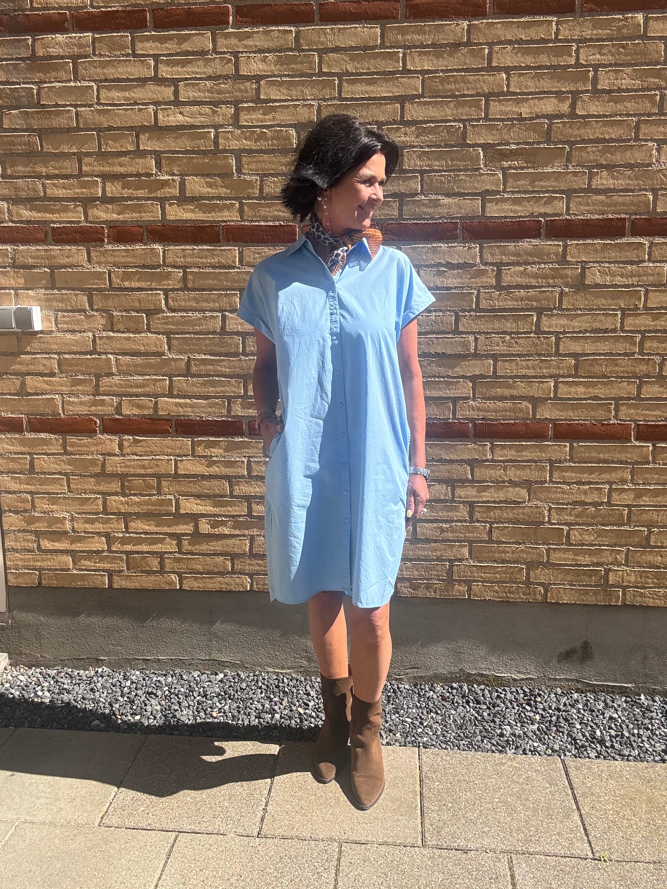 Garcia Kjole - 50082 Skjorte Kjole i Blue Wave