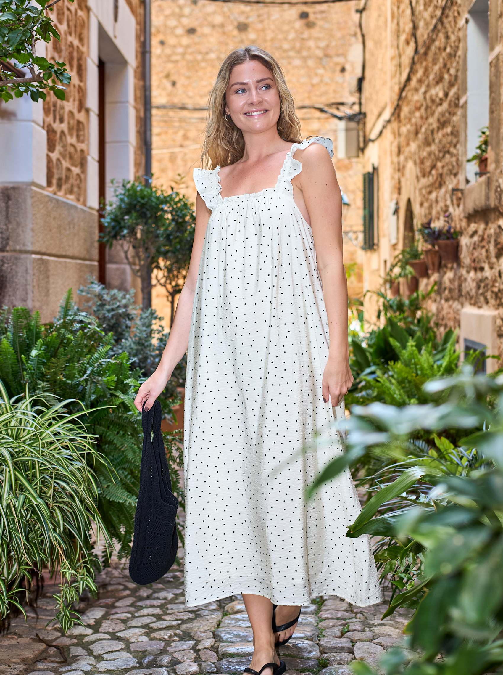 Black Colour Kjole - BcBenedikt Kjole i Off-White Dots