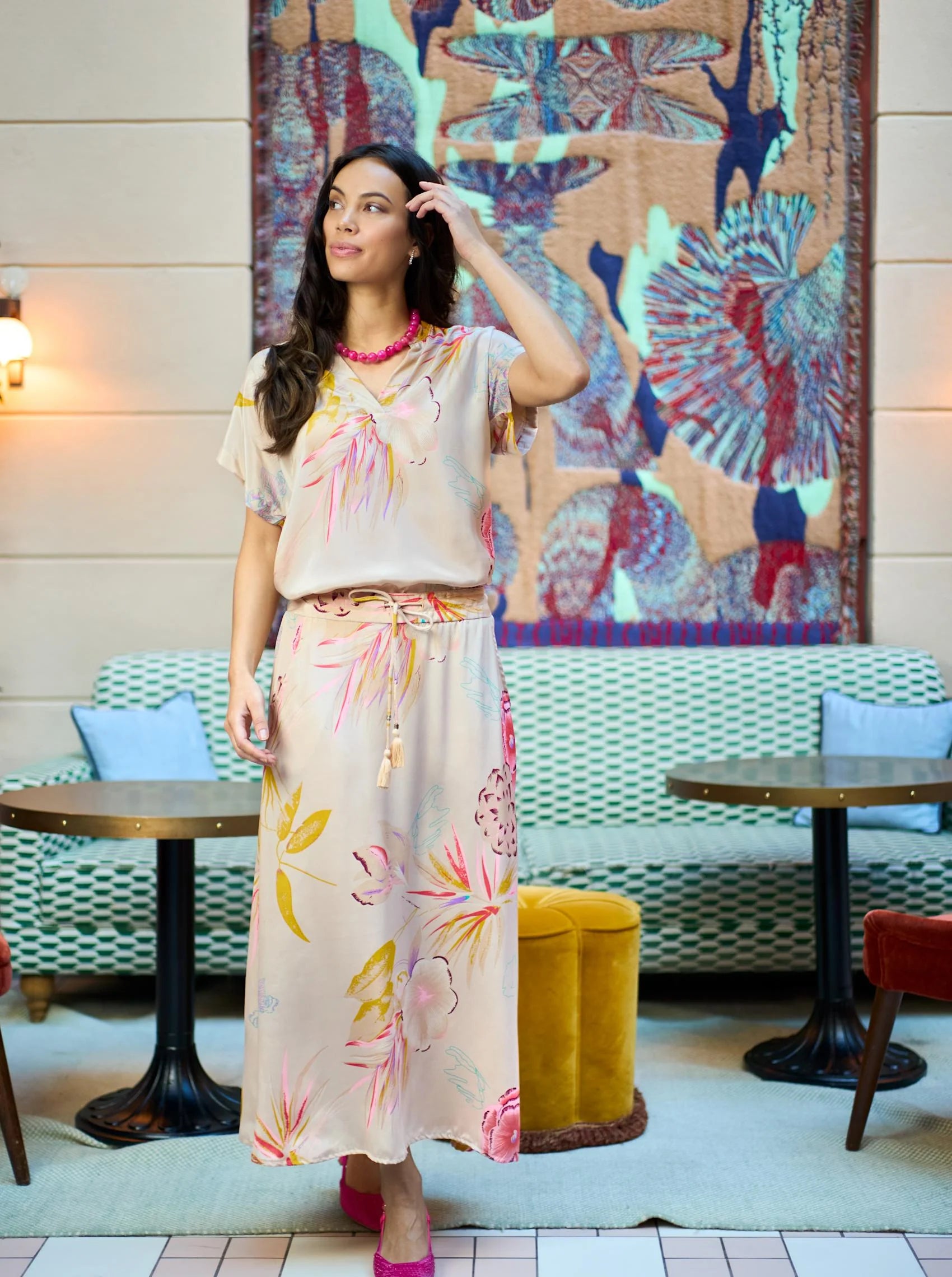 Black Colour Nederdel - BcLuna Regular Nederdel i Poppy Rose