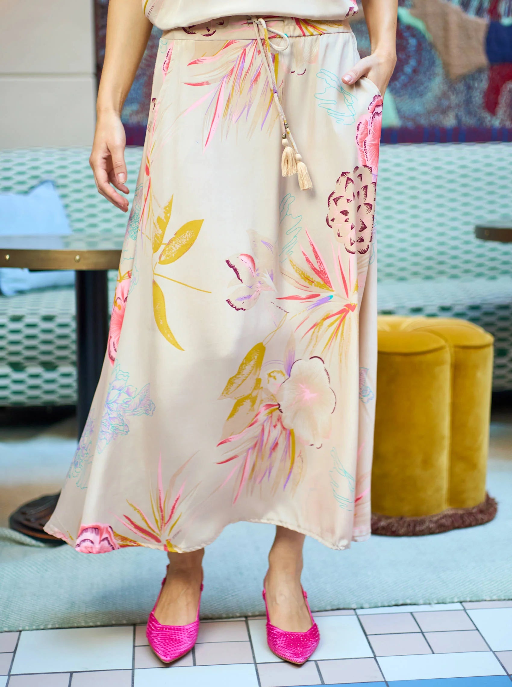 Black Colour Nederdel - BcLuna Regular Nederdel i Poppy Rose