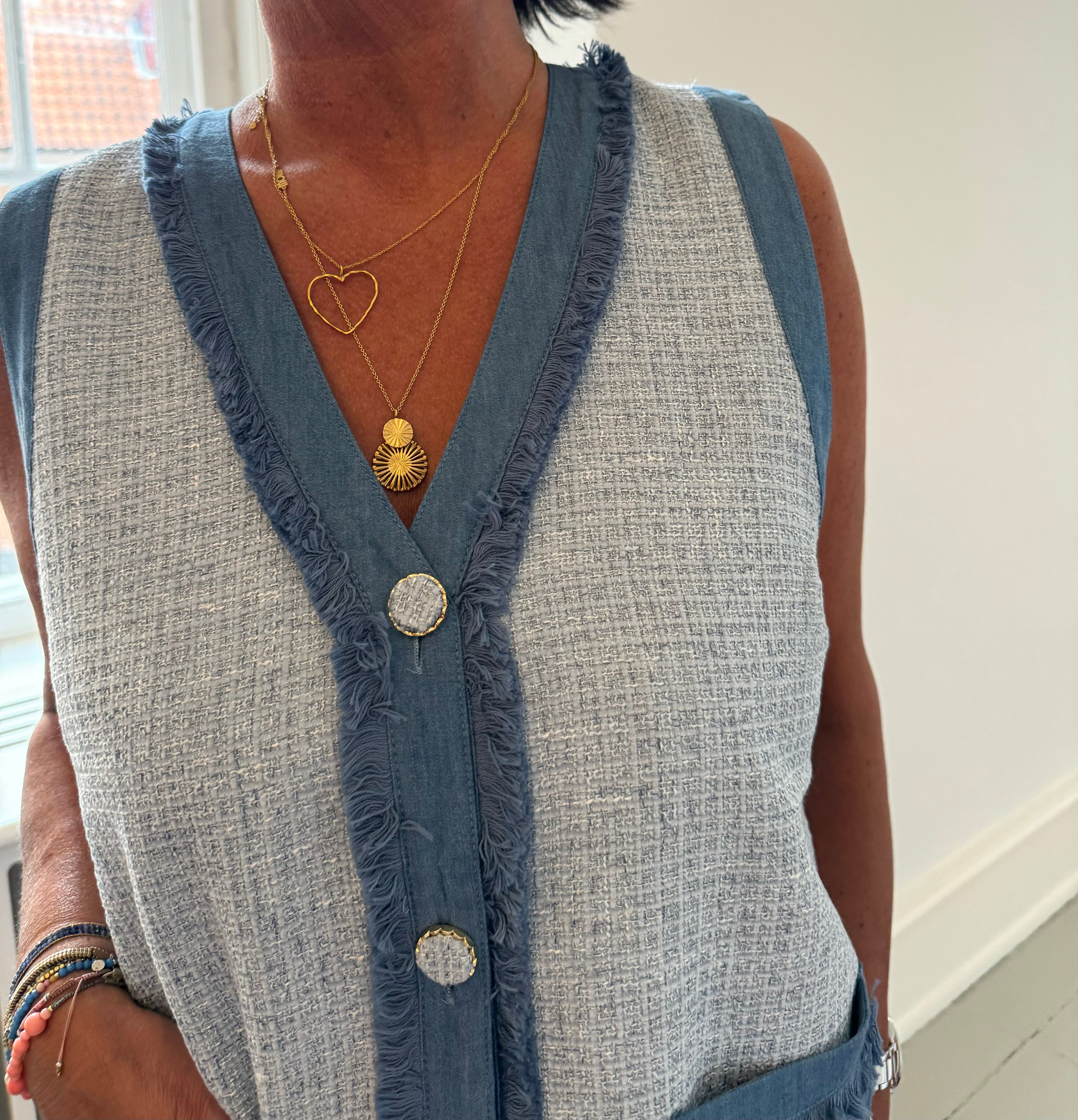 Nümph Vest - NuJanet Vest i Medium Blue Denim