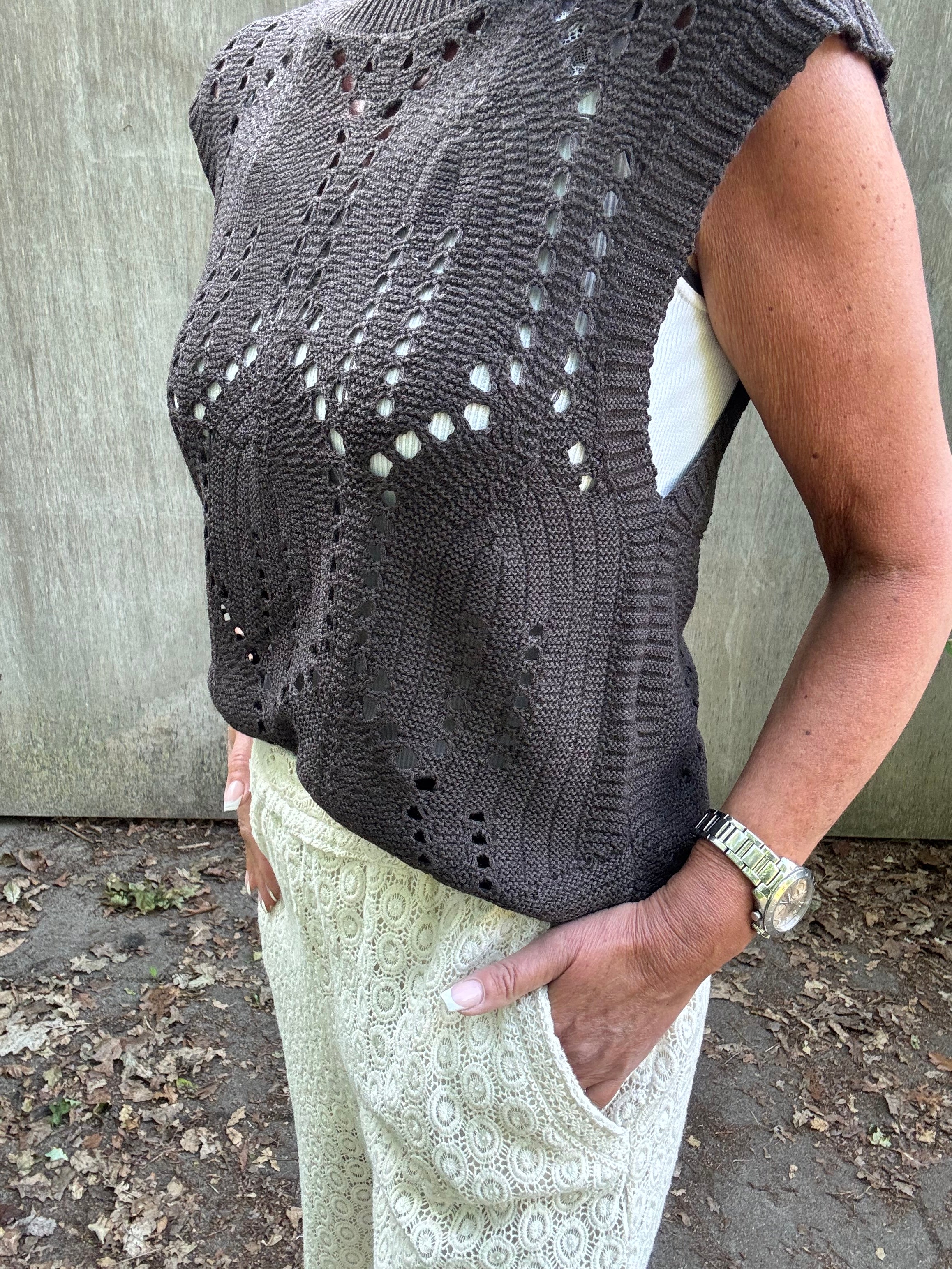 Haute L´amitié Vest - Point Strik Vest i Mocca