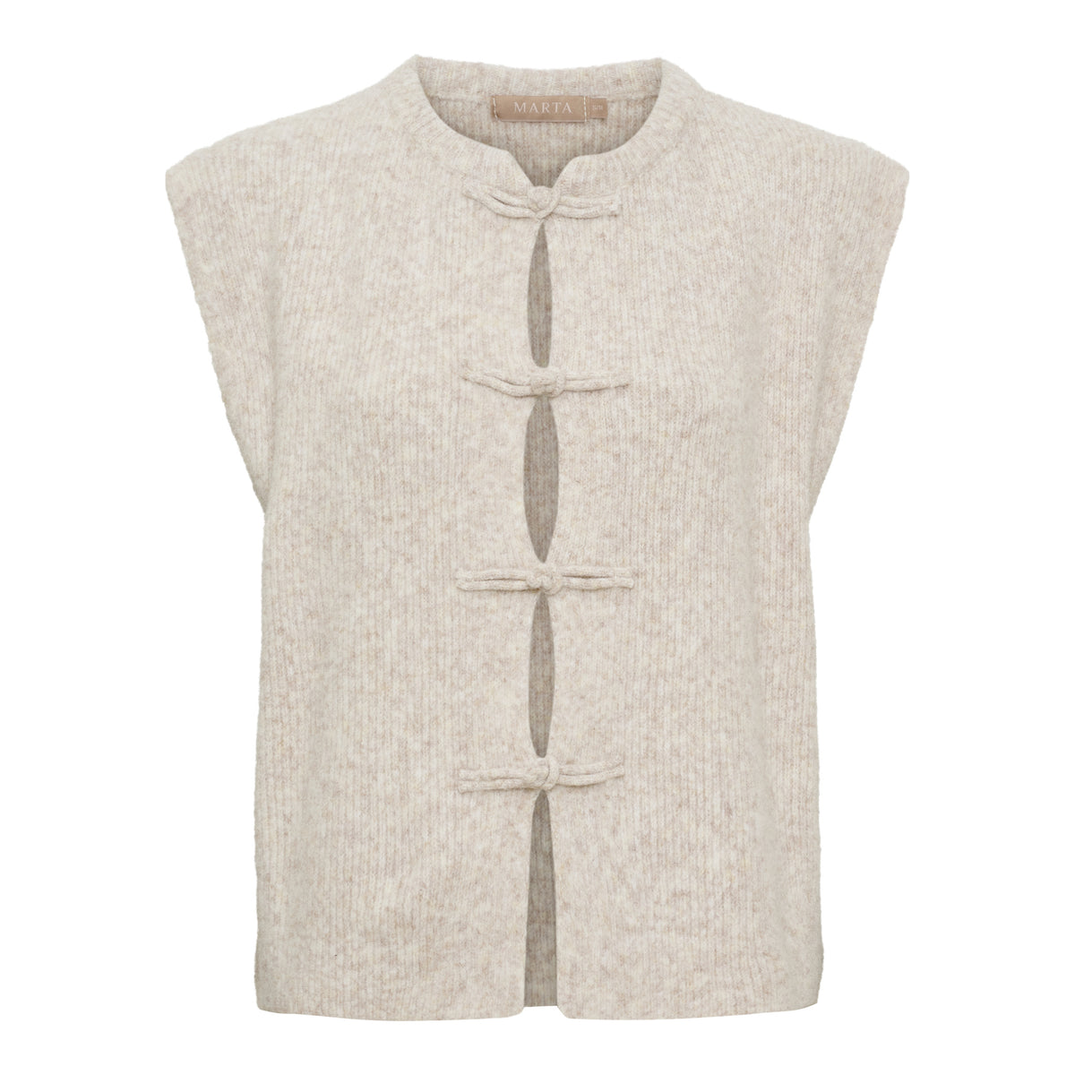 MARTA du château Vest - 9980 MdcCelestia Strik Vest i Beige