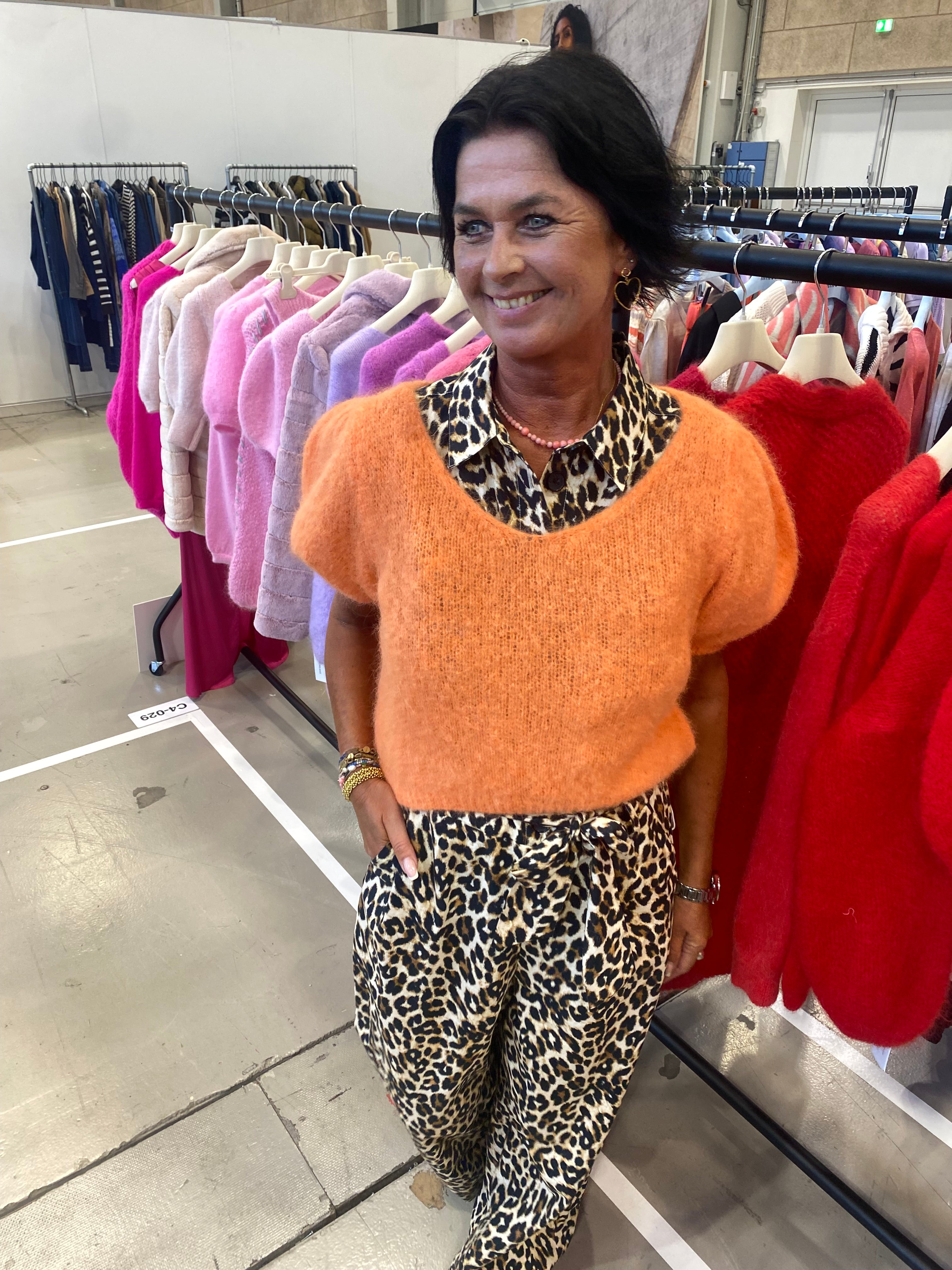 Americandreams Strik - Lolanda Strik Bluse i Burnt Orange