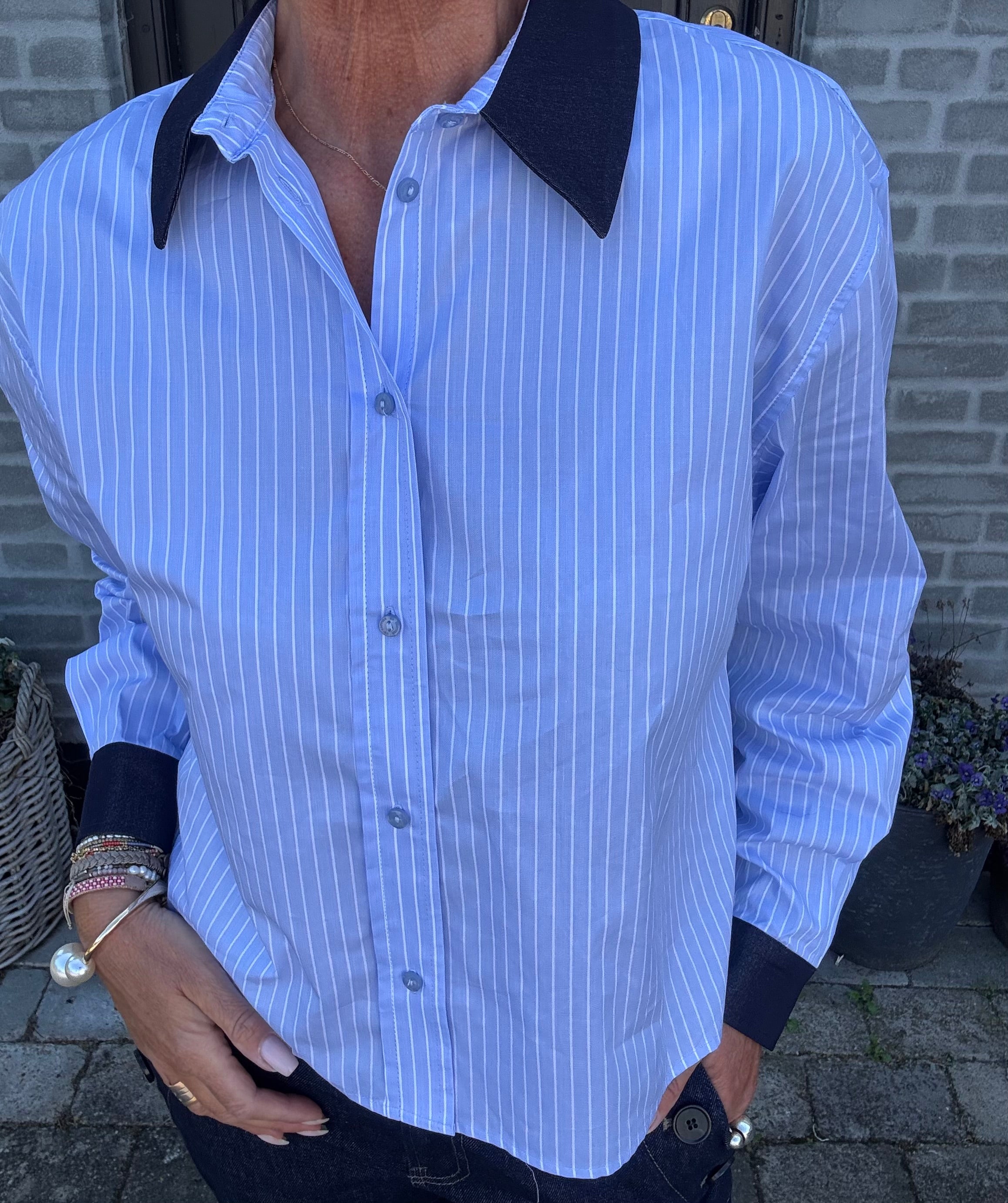 Co´Couture Skjorte - NelsonCC Stribet Skjorte i Pale Blue