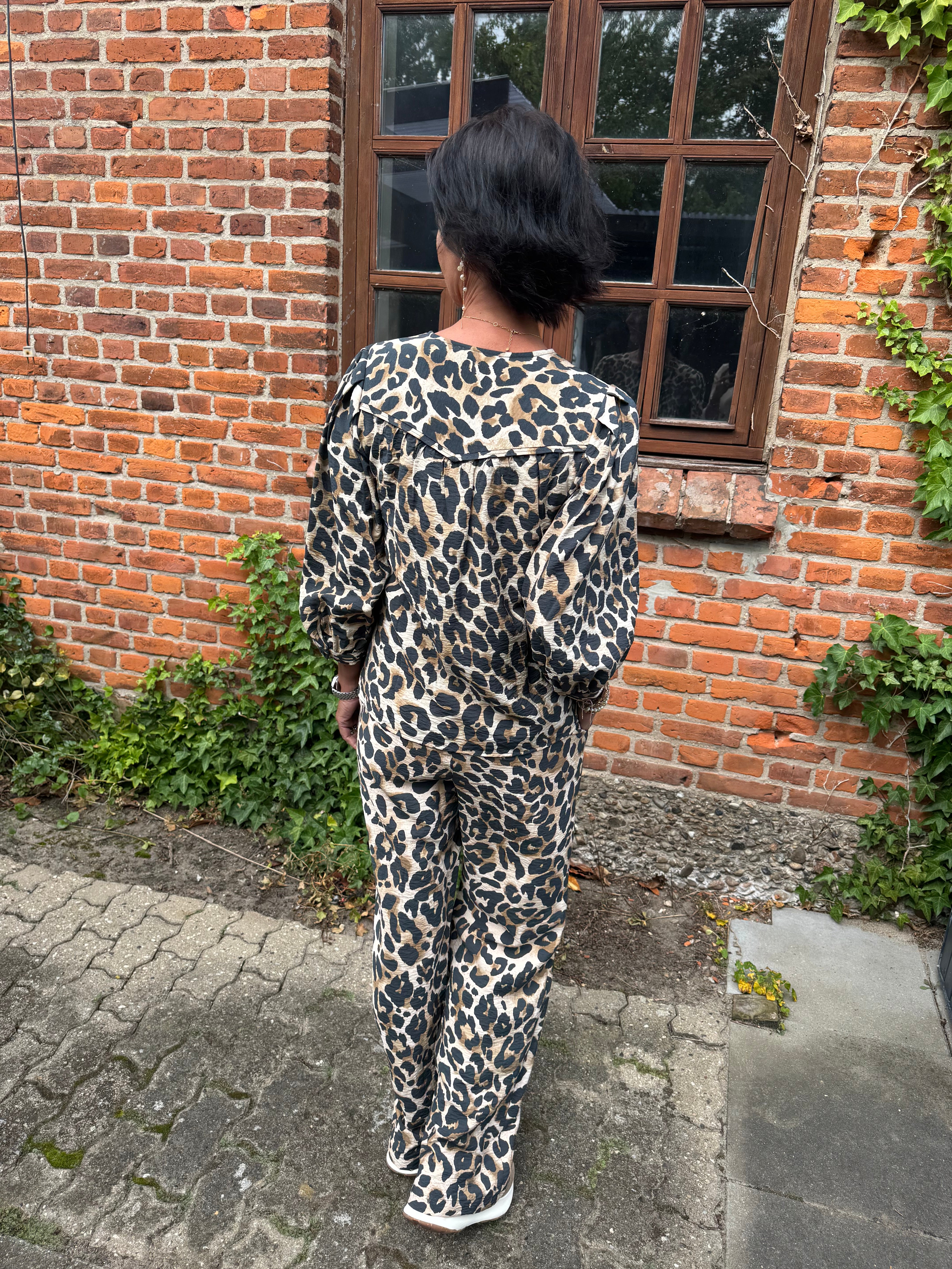 Garcia Skjorte - 50030 Leopard Skjorte i Almond