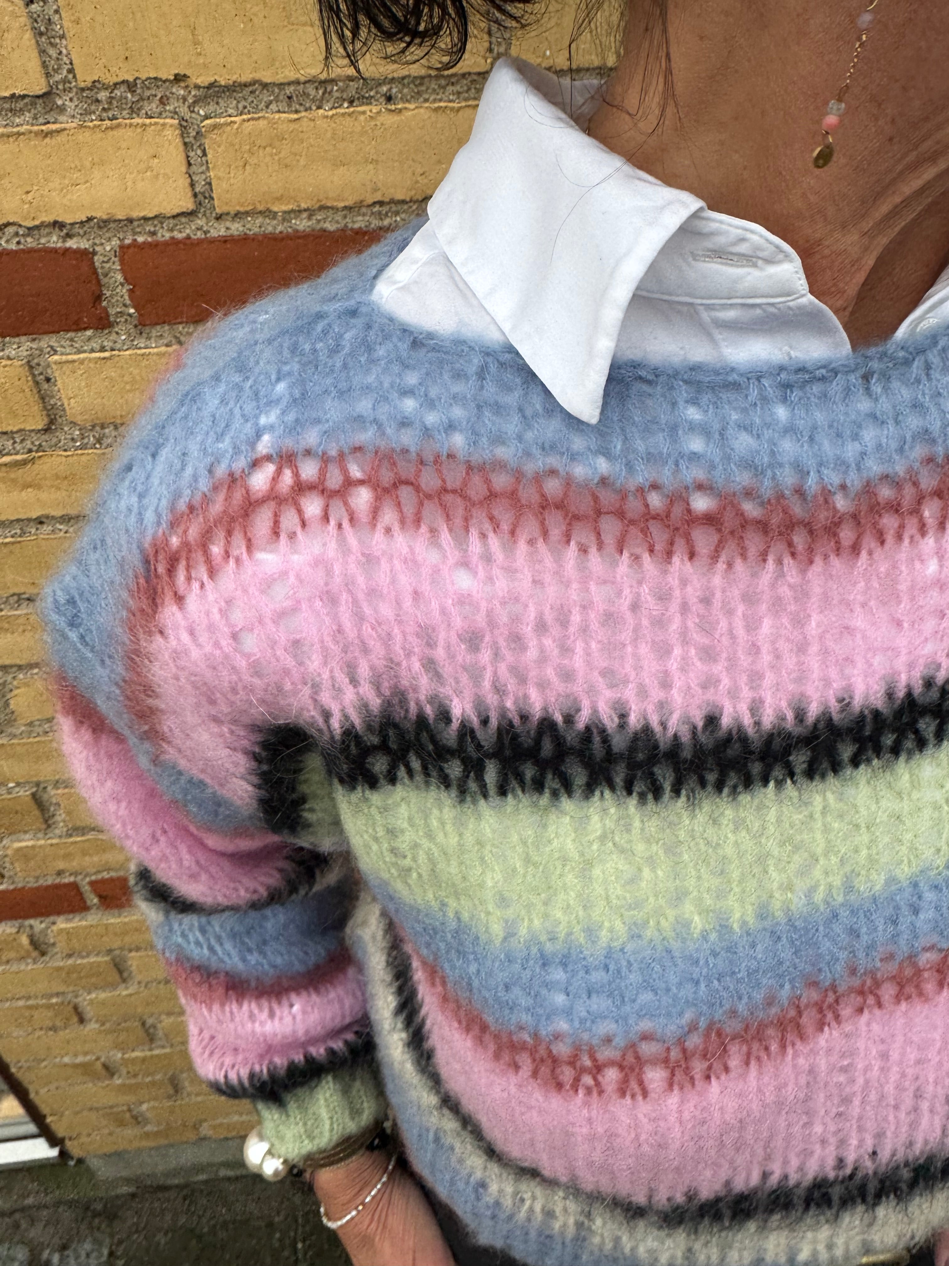 Black Colour Strik - BcFrey Stribet Strik i Soft Candy