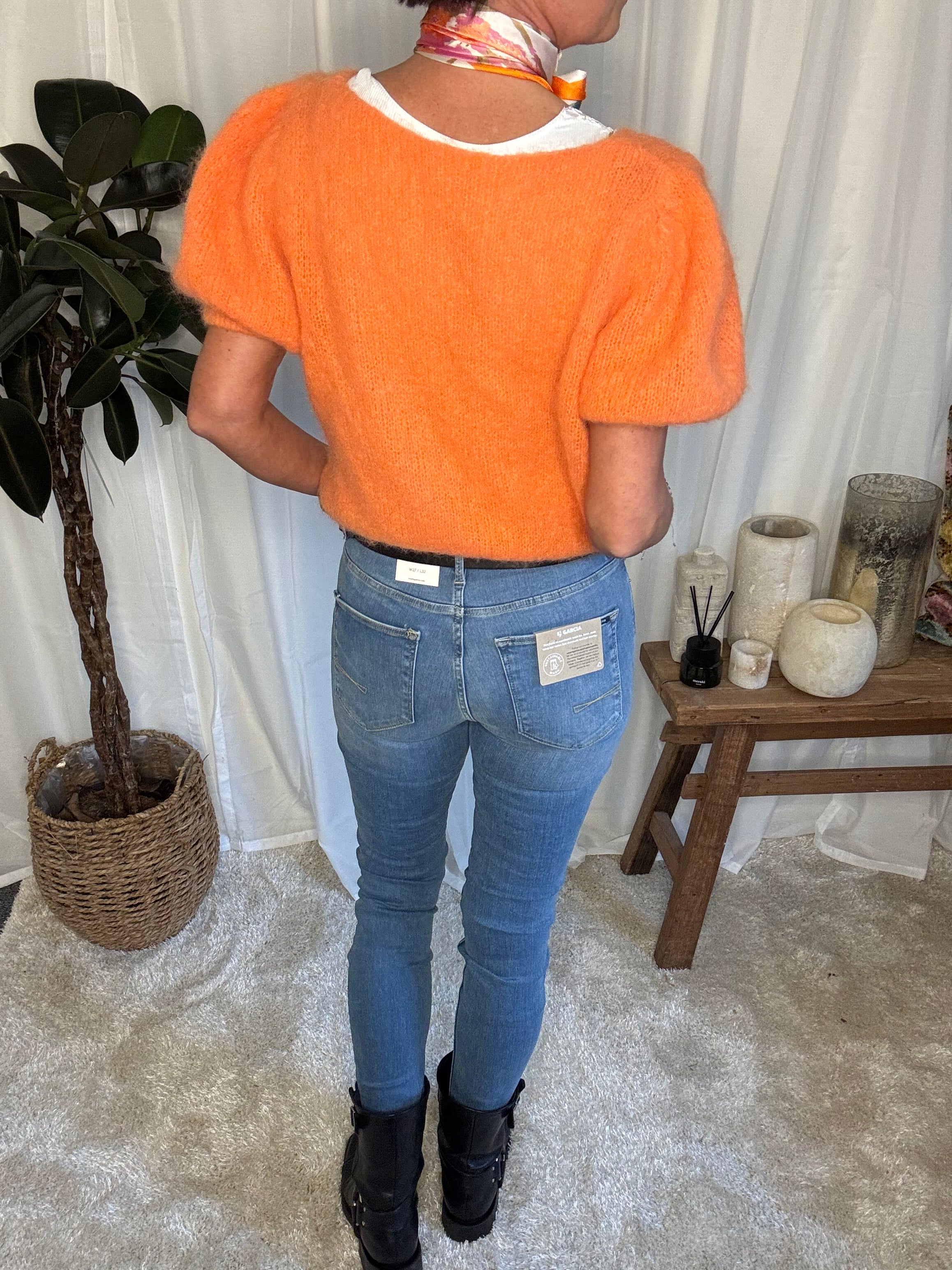 Americandreams Strik - Lolanda Strik Bluse i Burnt Orange