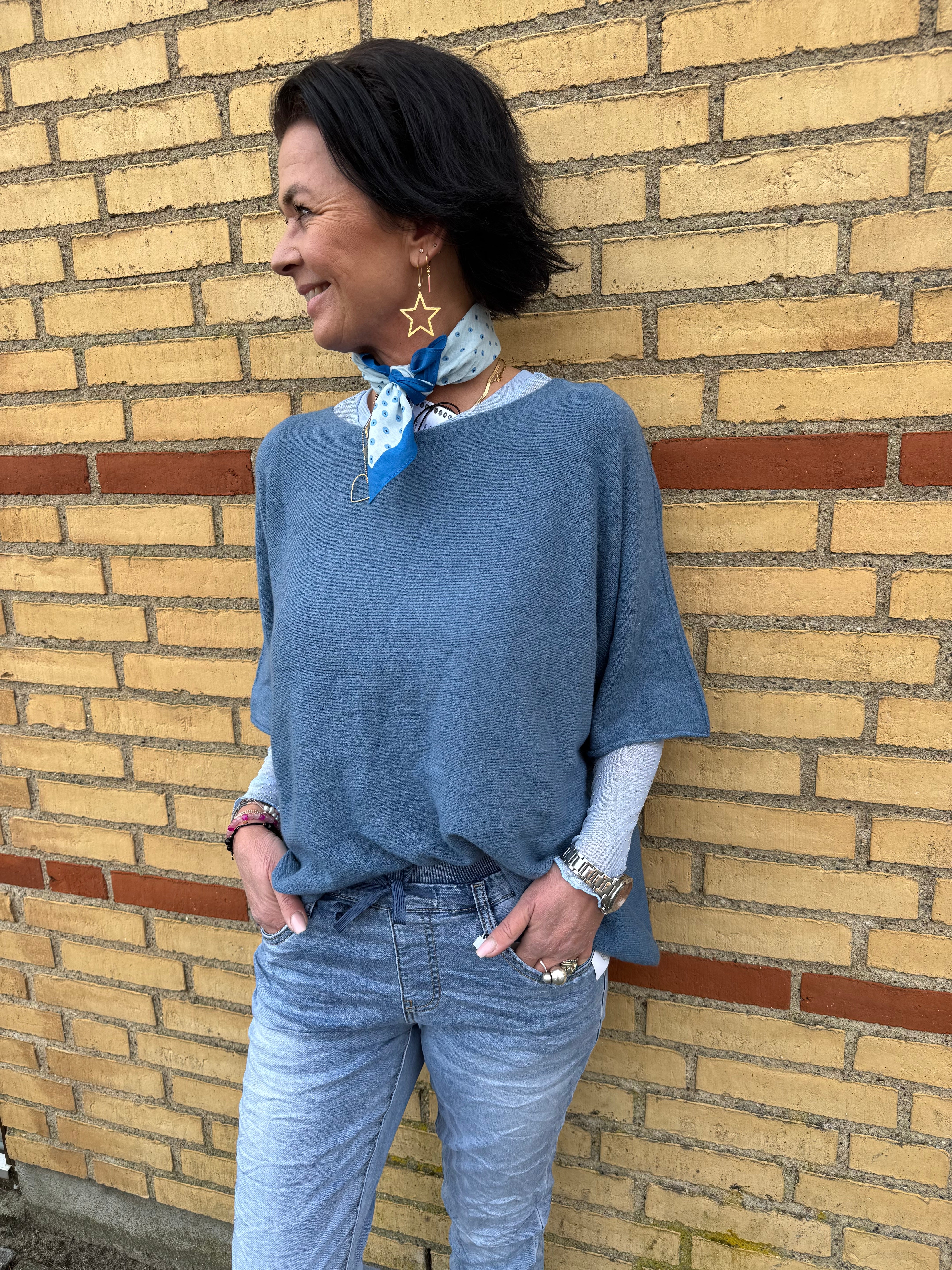MARTA du château Strik - 5003 MdcSia Strik Bluse i Jeans Blå