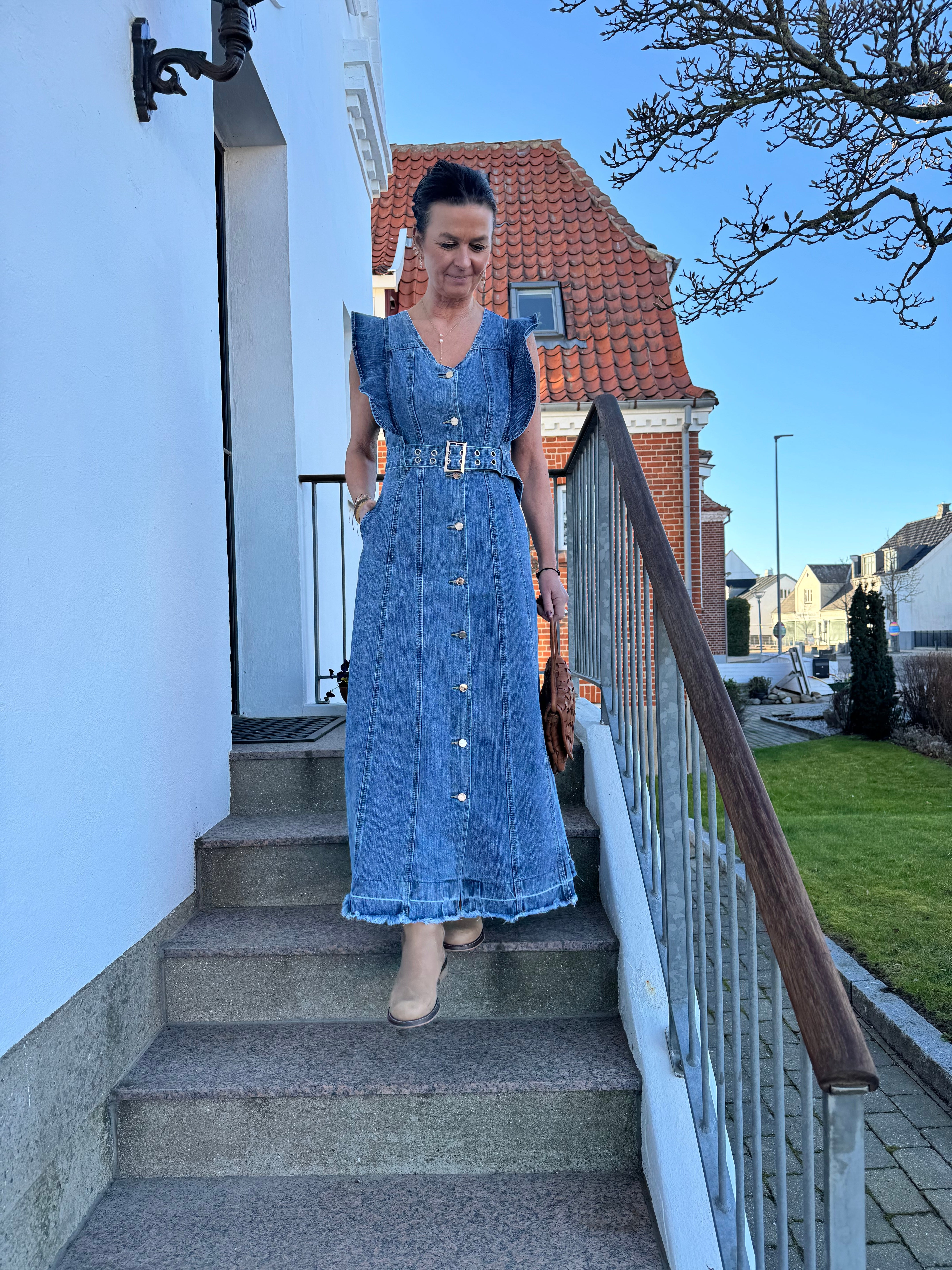 Coster Copenhagen Kjole - Denim Kjole i Light Blue Denim