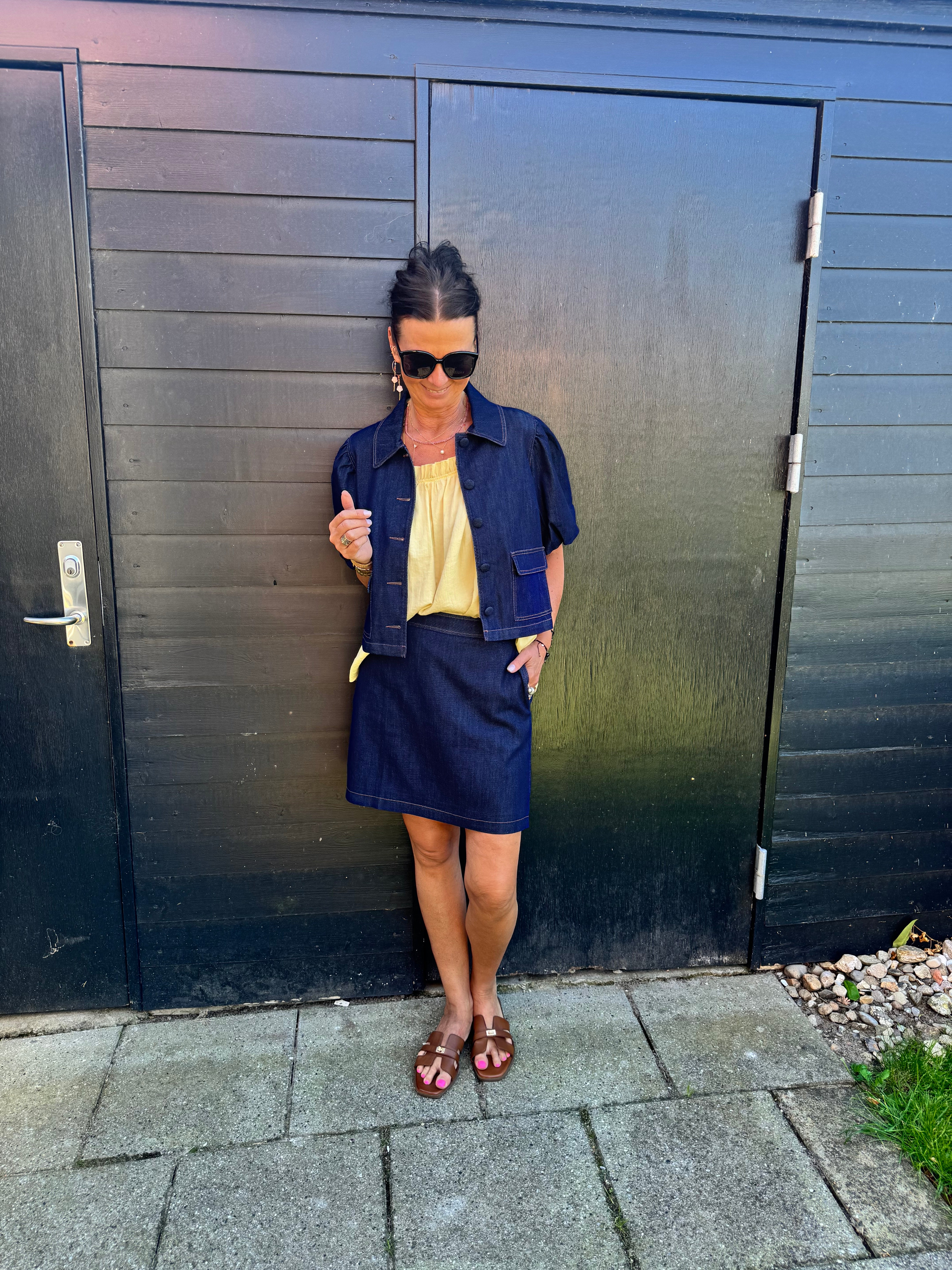 Nümph Nederdel - NuAletta Mini Denim Nederdel i Dark Blue Denim
