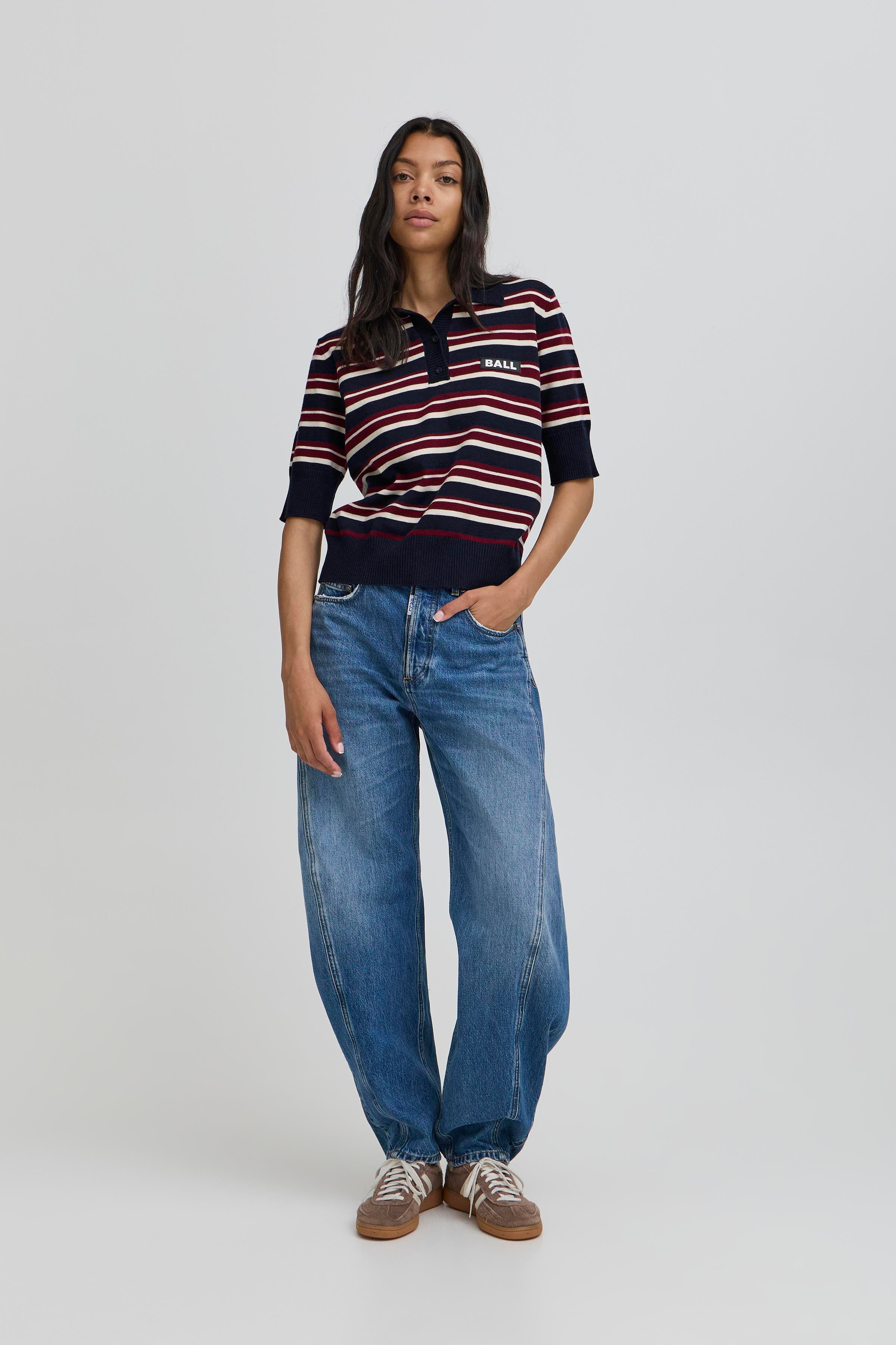 BALL Original Polo - BaMarietta Knit SL Polo i Sky Captain
