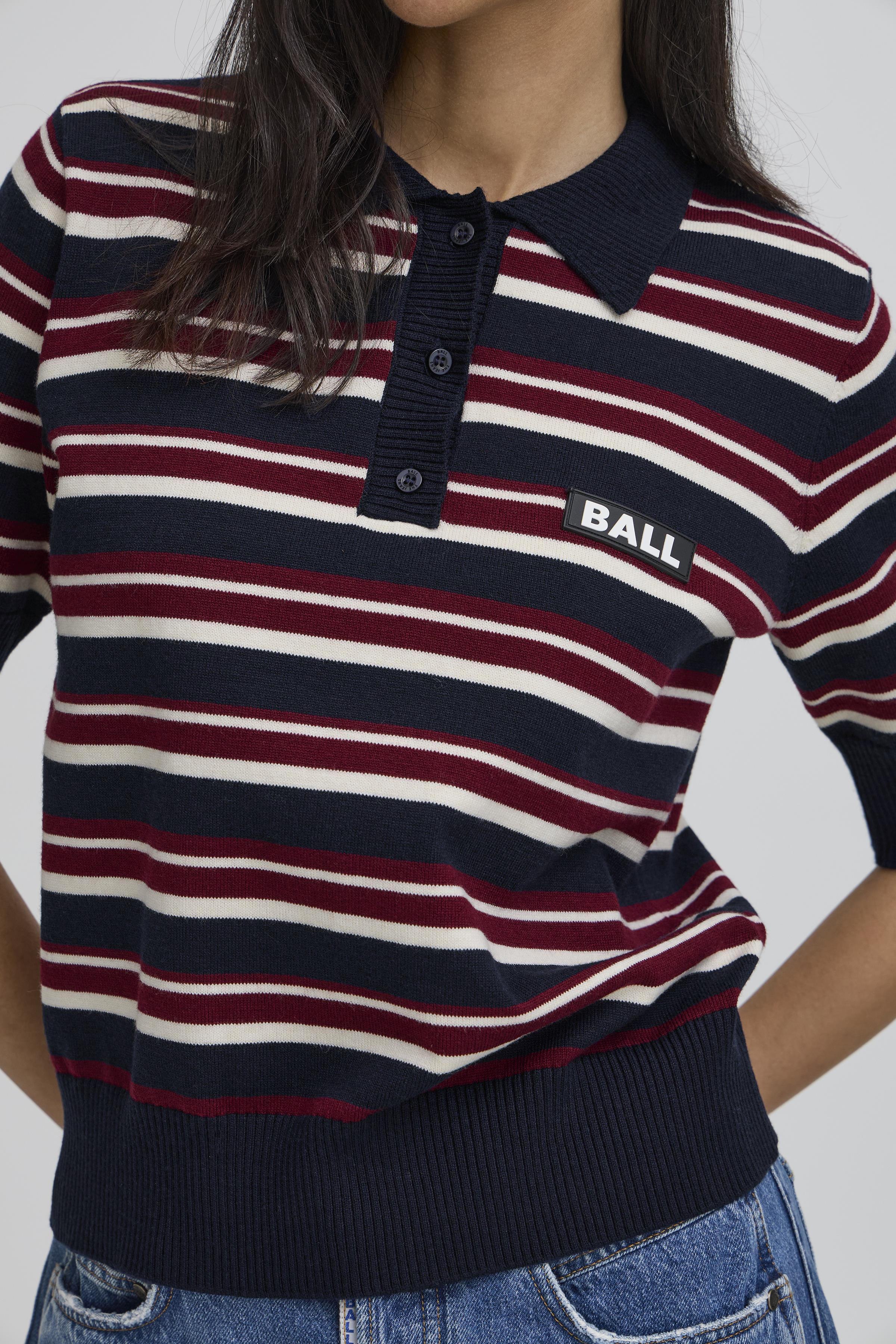 BALL Original Polo - BaMarietta Knit SL Polo i Sky Captain