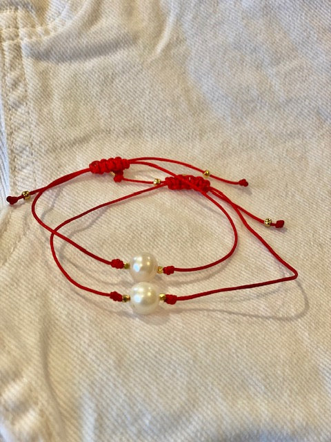 Stine A Armbånd - Baroque Pearl Berry Armbånd i Rød