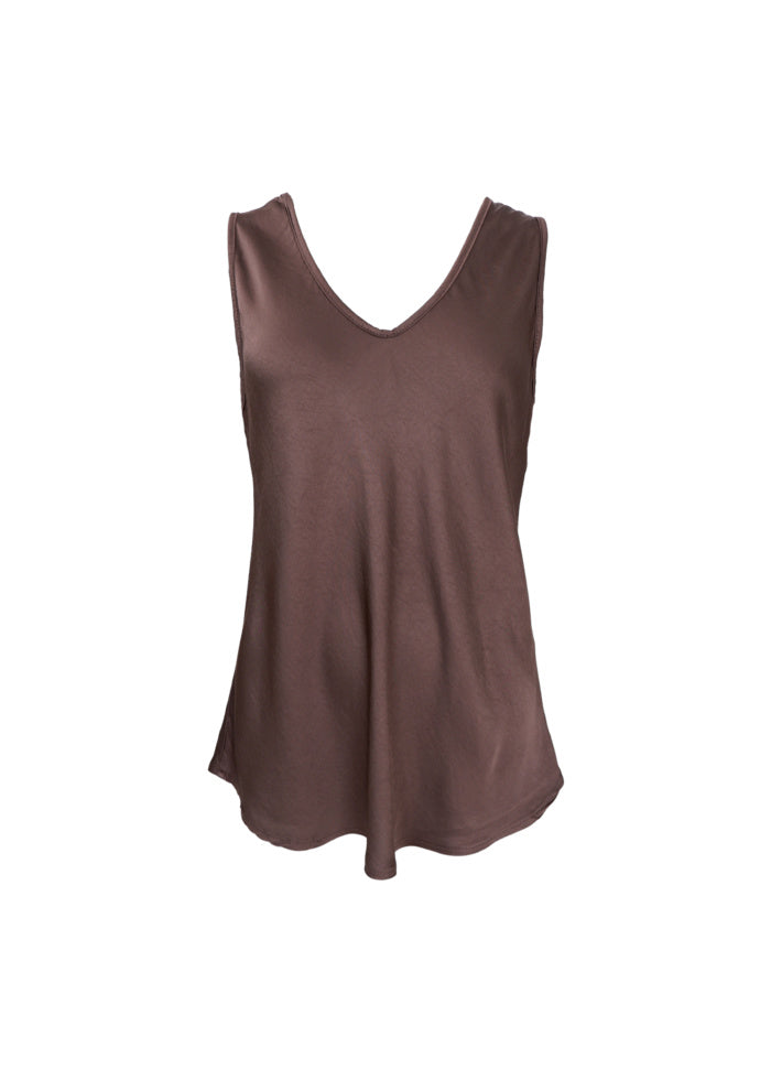 Black Colour Top - BCMABEL Double V-Neck Top i Coffee