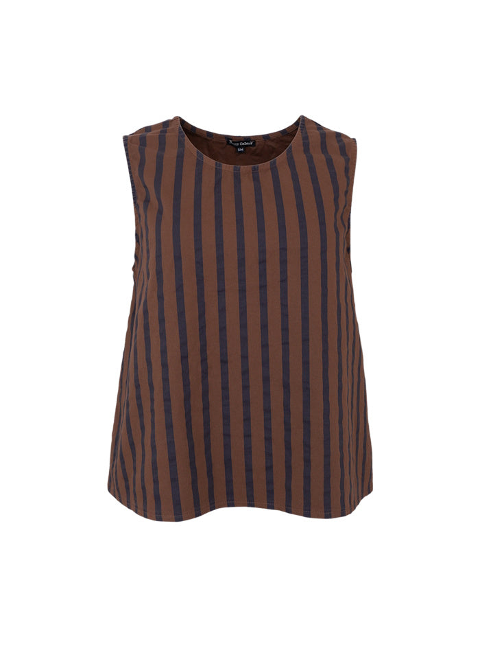 Black Colour - BcMallu Stribet Top I Espresso