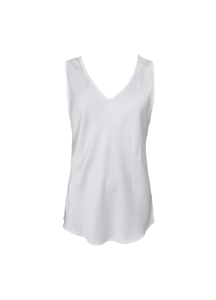 Black Colour Top - BCMABEL Double V-Neck Top i Off White