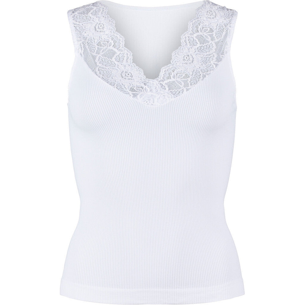 Tim & Simonsen Top - Belen V-Lace Top i Bianco
