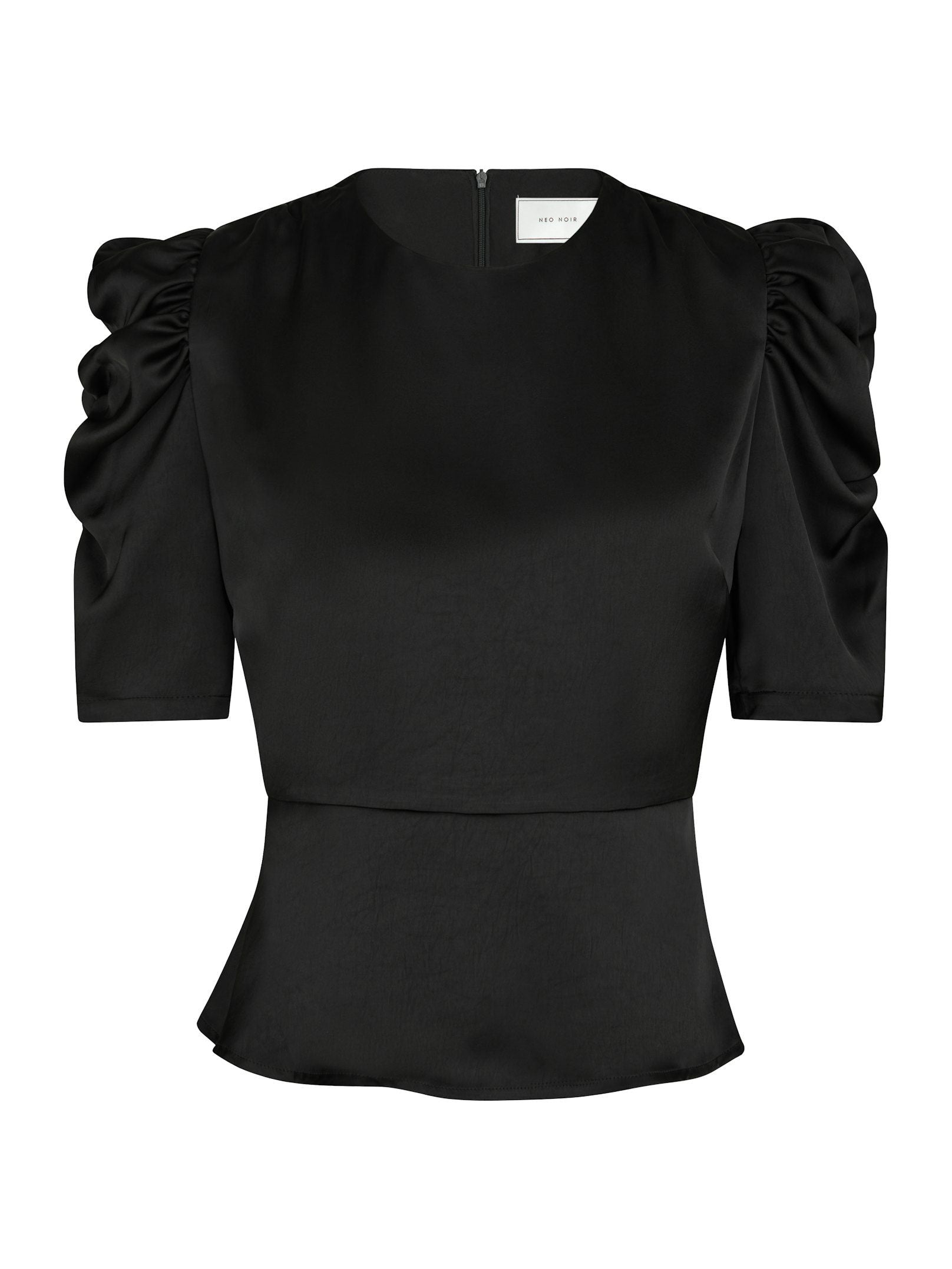 Neo Noir Top - Benua Heany Satin Top i Sort